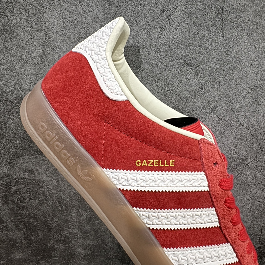 纯原版AdidasOriginalsGazelleIndoor防滑低帮T头德训鞋GZ复古系列白红IF18