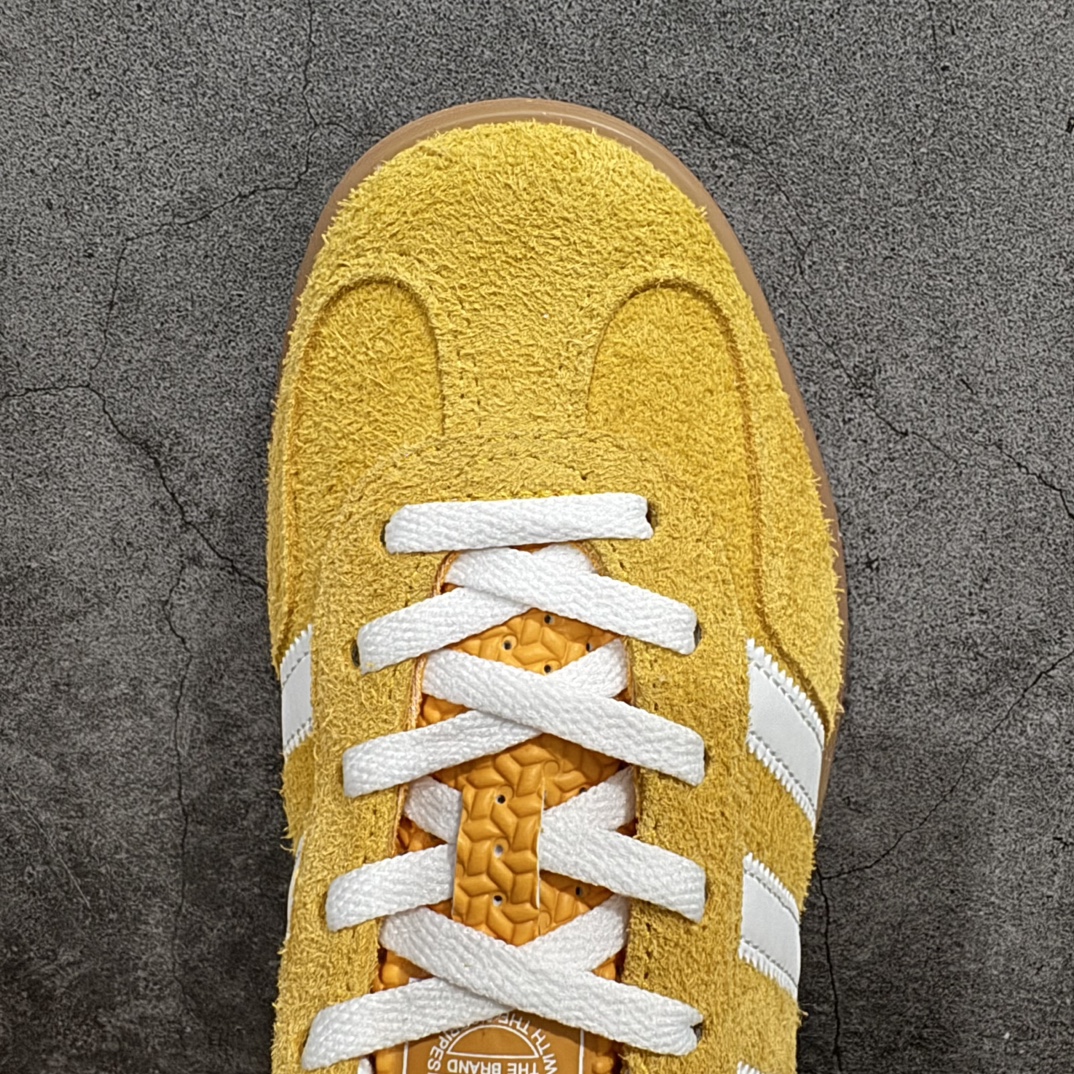 纯原版AdidasOriginalsGazelleIndoor防滑低帮T头德训鞋GZ复古系列白黄HQ87