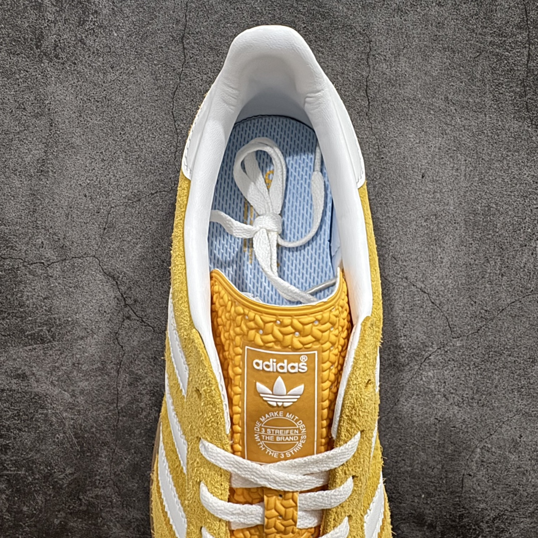 纯原版AdidasOriginalsGazelleIndoor防滑低帮T头德训鞋GZ复古系列白黄HQ87