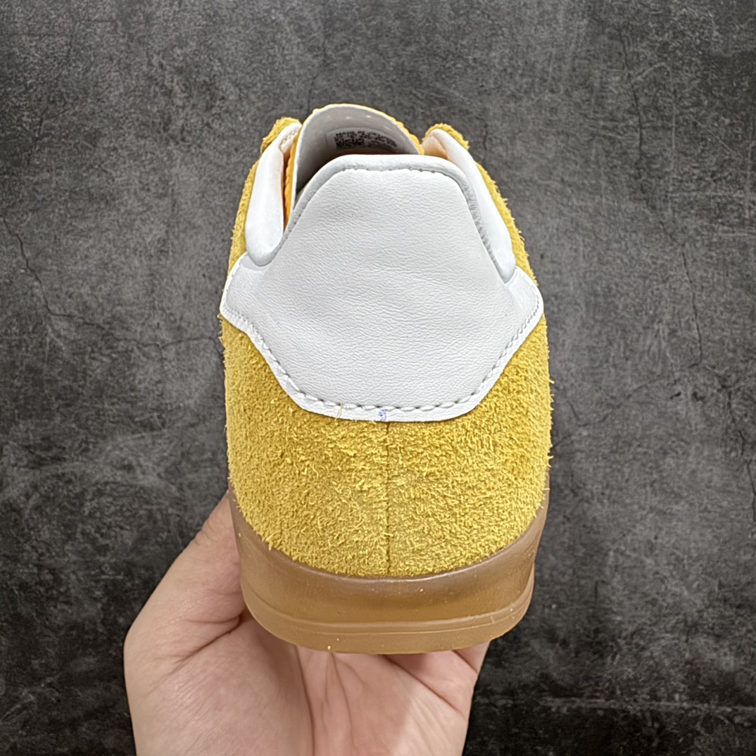 纯原版AdidasOriginalsGazelleIndoor防滑低帮T头德训鞋GZ复古系列白黄HQ87