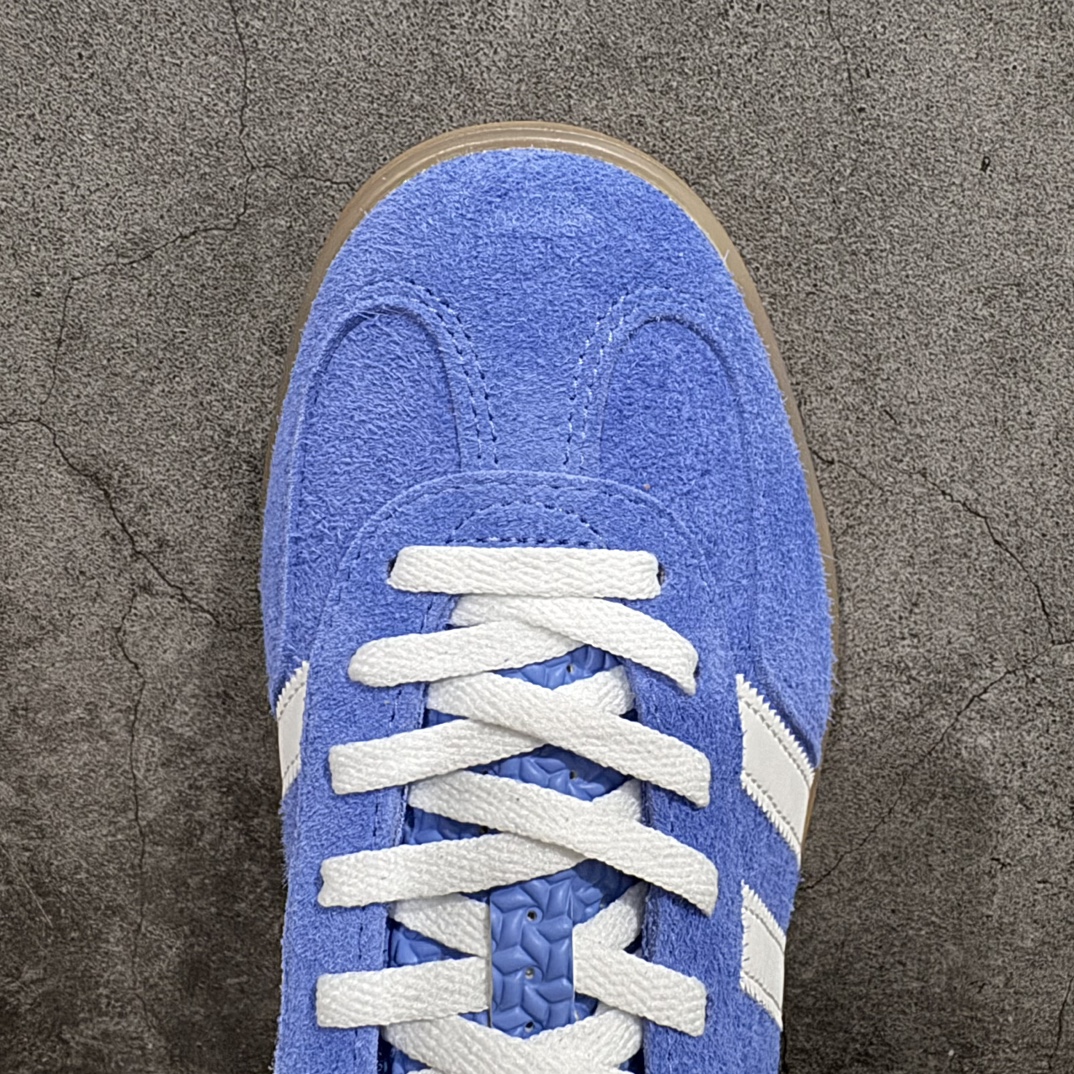 纯原版AdidasOriginalsGazelleIndoor防滑低帮T头德训鞋GZ复古系列白蓝HQ87