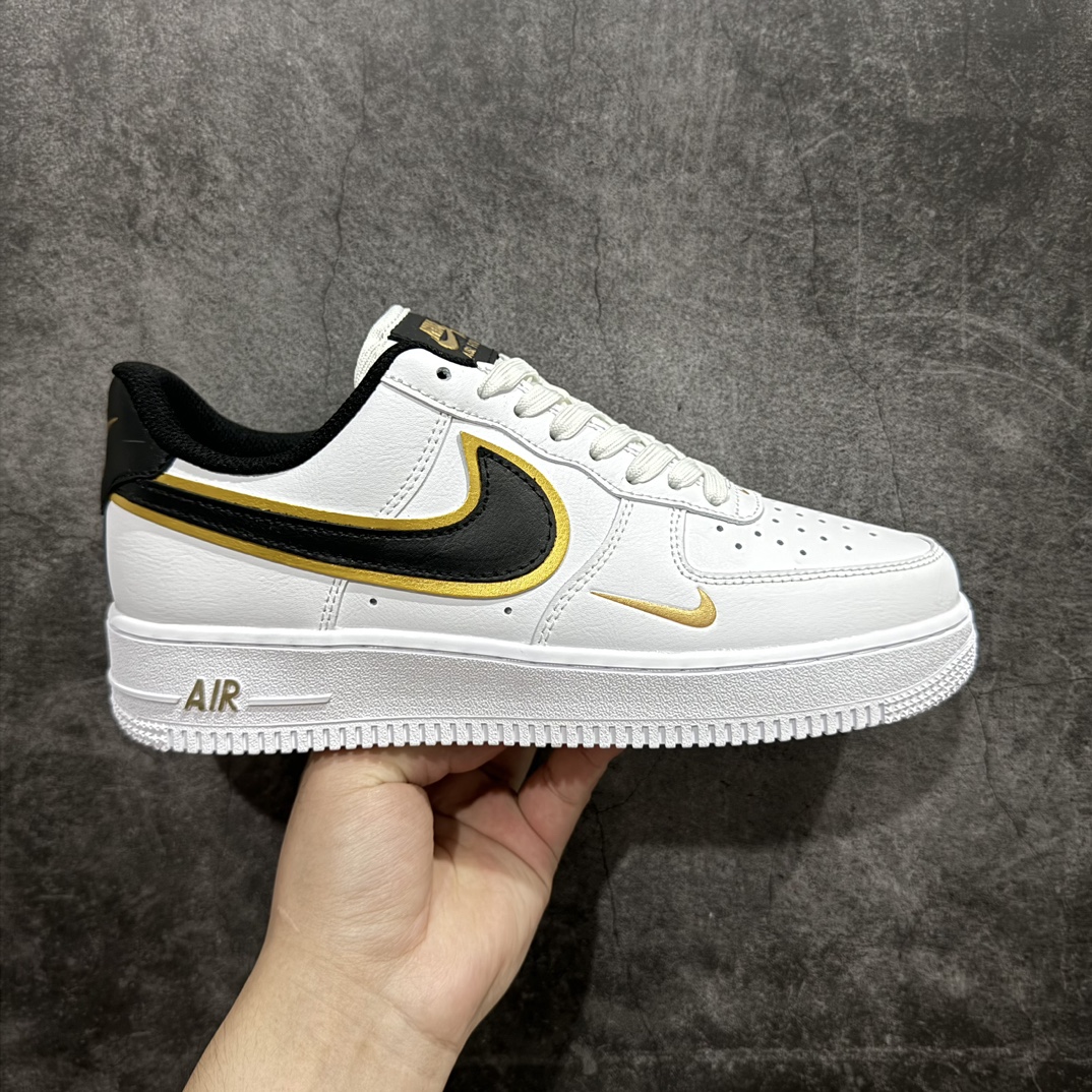 【公司级】Nike Air Force 1 Low 白黑金n原楦头原纸板 打造纯正空军版型 专注外贸渠道 全掌内置蜂窝气垫原盒配件 原厂中底钢印、拉帮完美  官方货号：DA8481 100 Size：36 36.5 37.5 38 38.5 39 40 40.5 41 42 42.5 43 44 45 编码：CC230240-鞋库