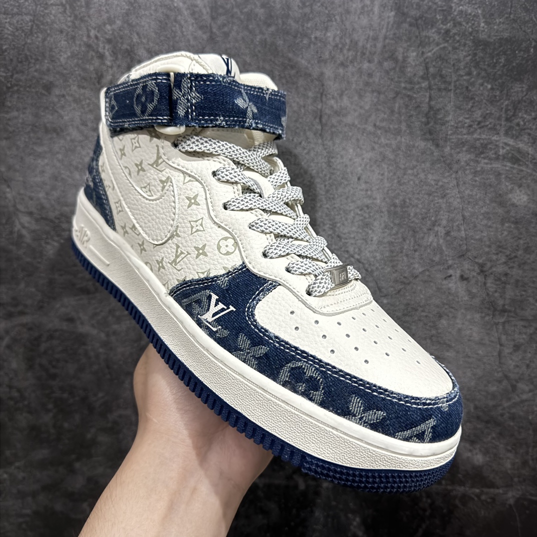 图片[3]-【公司级】海外限量发售NIke Air Force 1 \’07 Low “LV联名–荧光蓝牛仔印花”空军一号 中帮 运动鞋 休闲鞋 折边针车 工艺难度大 原楦头原纸板 原装鞋盒 定制五金配件 内置全掌气垫 原厂鞋底货号：DQ7688-200 Size：36 36.5 37.5 38 38.5 39 40 40.5 41 42 42.5 43 44 44.5 45 编码：HXS250260-鞋库