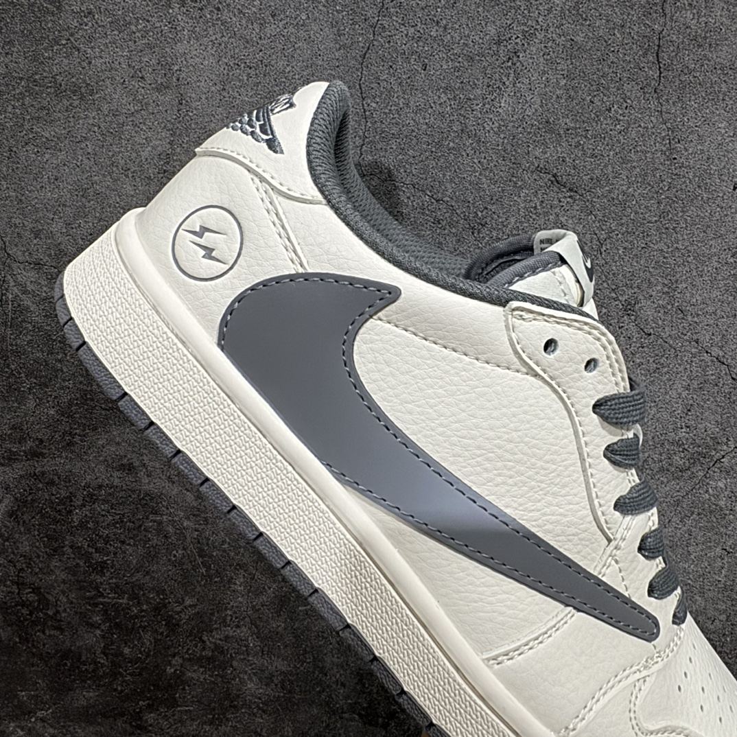 图片[7]-【定制版】Fragment Design x Travis Scott x Air Jordan 1 Low乔丹1代低帮倒钩藤原浩闪电联名白深灰勾 货号：LJ5188-024 尺码：36 36.5 37.5 38 38.5 39 40 40.5 41 42 42.5 43 44 44.5 45 编码：HXS320340-鞋库