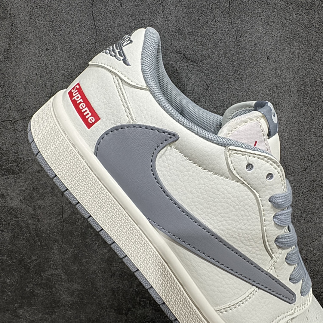 图片[7]-【定制版】Travis Scott x Nike Air Jordan 1 Low x SupremenAir Jordan 1 Low 反转米白灰小钩倒钩 纯原版本n全鞋采用原装头层皮，用料扎实 精雕细琢n鞋型极致还原 飞翼3D打印改良 深度立体四线中底拉帮皮料选材 钢印 背胶一应俱全 全新批次 原装原模大底全鞋原厂定制皮料，手感细腻正确折边工艺 完美细节诠释 官方货号：XZ1168 003 Size：36 36.5 37.5 38 38.5 39 40 40.5 41 42 42.5 43 44 44.5 45 编码：HXS320340-鞋库