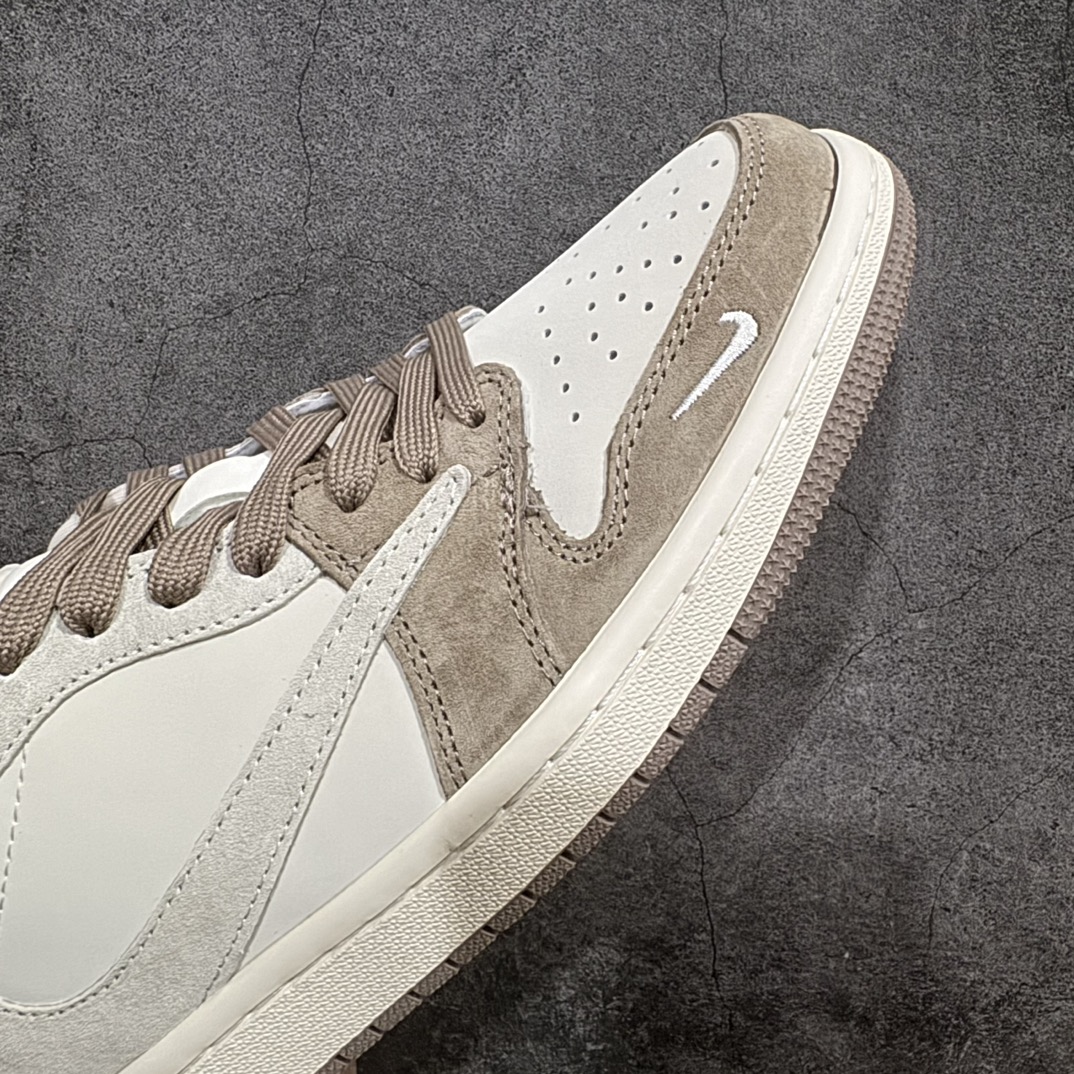 图片[6]-【定制版】Stussy x Travis Scott x Air Jordan 1 Low乔丹1代低帮倒钩斯图西联名米白浅棕 货号：JH6089-001 尺码：36 36.5 37.5 38 38.5 39 40 40.5 41 42 42.5 43 44 44.5 45 编码：HXS320340-鞋库