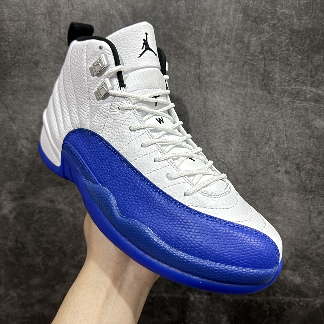 纯原AirJordanAJ12Retro潮流中帮复古篮球鞋男款白蓝CT8013-140全新订单高端零售外