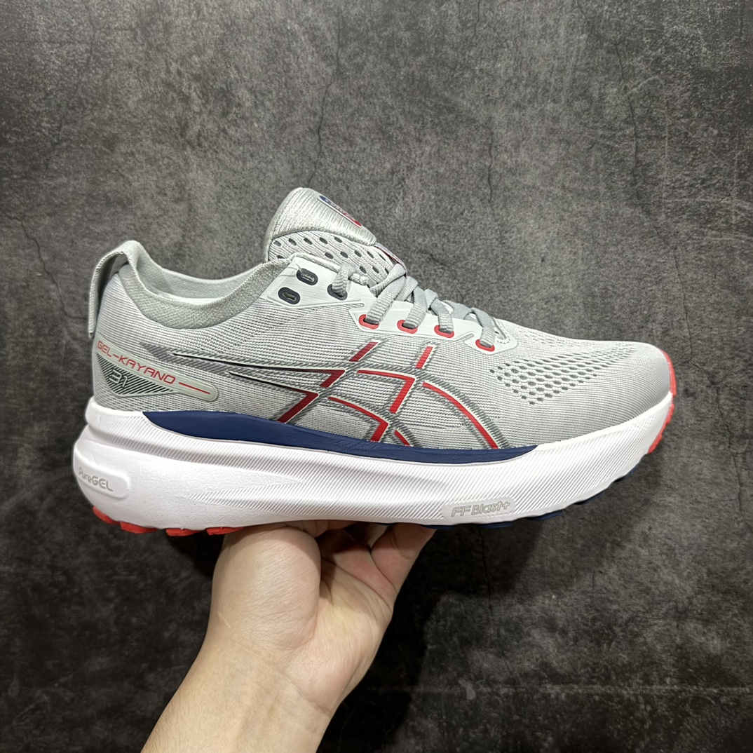 【公司级】Asics Gel-Kayano 31代 运动休闲透气专业跑鞋 1011B955-100rn#原档案据数开发楦型纸版 原装印尼工代进口单丝纤维程工网布鞋面，更贴合脚型和舒适透气，后跟稳定片带来合脚舒适的穿着感优化后的GEL，提供更好的缓冲保护性，FLYTEFOAM BLAST中底科技，兼具轻量、缓冲、回弹，提升跑步推进力，给跑步健将营造新的跑步体验。 r 尺码：36 37 37.5 38 39 39.5 40 40.5 41.5 42 42.5 43.5 44 45  编码：CC250280-鞋库