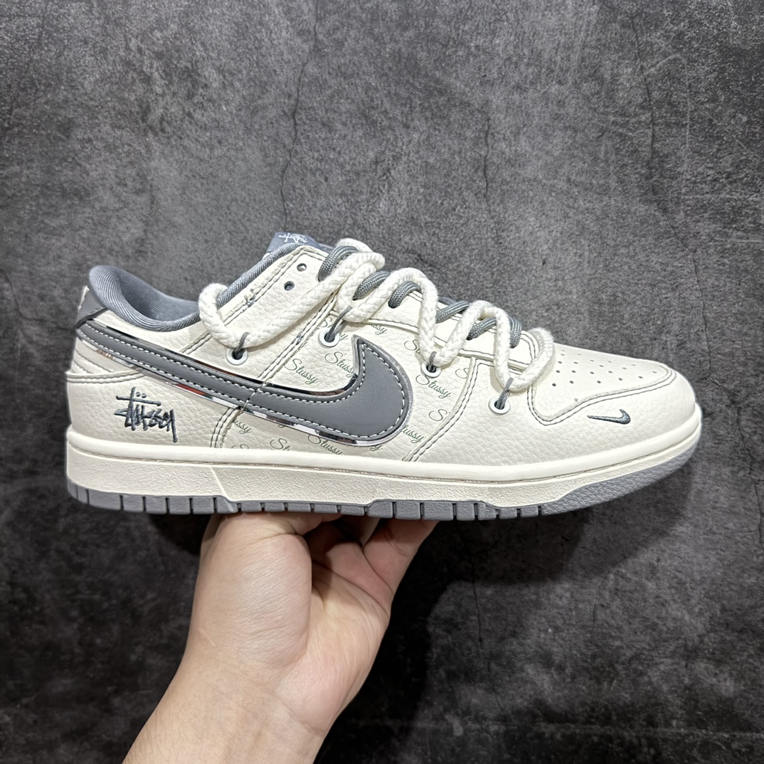 定制版 Stussy x Nike Dunk Low 绑带弹幕灰勾 SJ2068-310