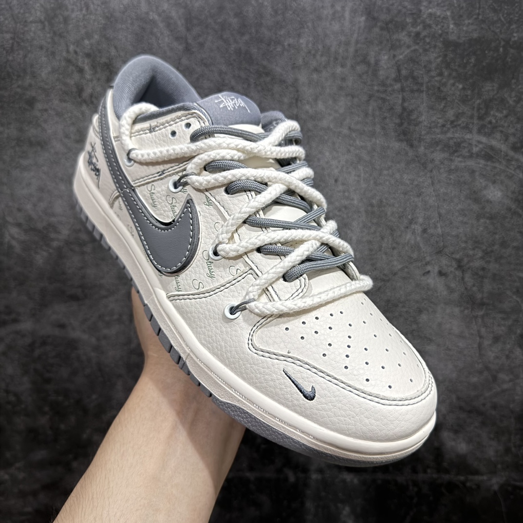 定制版 Stussy x Nike Dunk Low 绑带弹幕灰勾 SJ2068-310