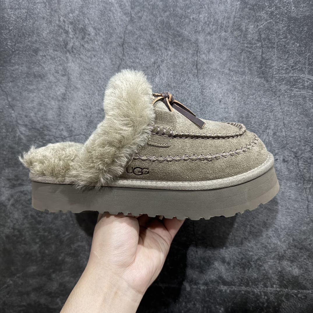 【LG桑坡顶级版】UGG Disquette Alpine 蒂茨库特 阿尔派款包头拖鞋 货号：1158260n经典短筒秋冬羊皮毛一体雪地靴 全鞋采用ZP同厂 隆丰A级澳洲进口羊皮毛一体 品牌代工厂生产线 完全遵循ZP工艺流程 代工厂原厂版师 秉承无原鞋不开发选择 注重每一处细节 市面最正版型 TREADLITE\”轻翼\”科技外底 轻便/耐用/柔韧/桩型【售后郑重承诺】一个月内若出现重大脱胶/断底等质量问题 直接为您换新💯nSIZE：35-40 编码：T320340-鞋库