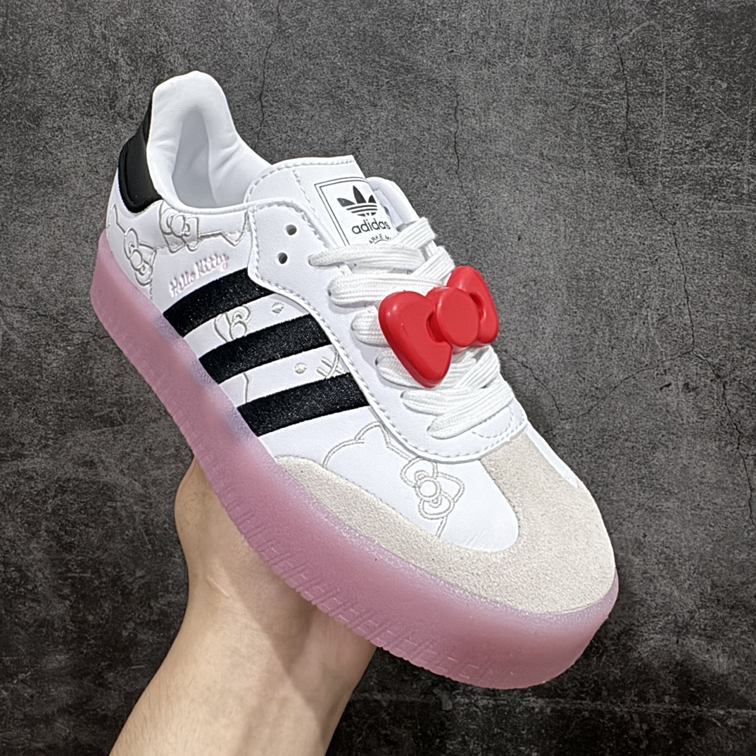 图片[3]-【神版】Adidas/阿迪达斯 男女运动鞋 三叶草 hello kitty 猫 SAMBAVEGAN休闲鞋德训复古板鞋经典运动鞋nn采用环保设计的焕新adidas Samba经典鞋,力求伴你前行。继承原版风格和质感,同时采用环保设计,旨在助力打造美好未来。含标志性T形鞋头,旨在保留往日足球风。• 常规型剪裁• 系带设计• 穿着舒适• 标志性经典鞋• 橡胶外底• 合成衬里• 该产品所用材质不含动物制品。 货号：IG4450n码数：36 36⅔ 37⅓ 38 38⅔ 39⅓ 40  编码：DZ210240-鞋库