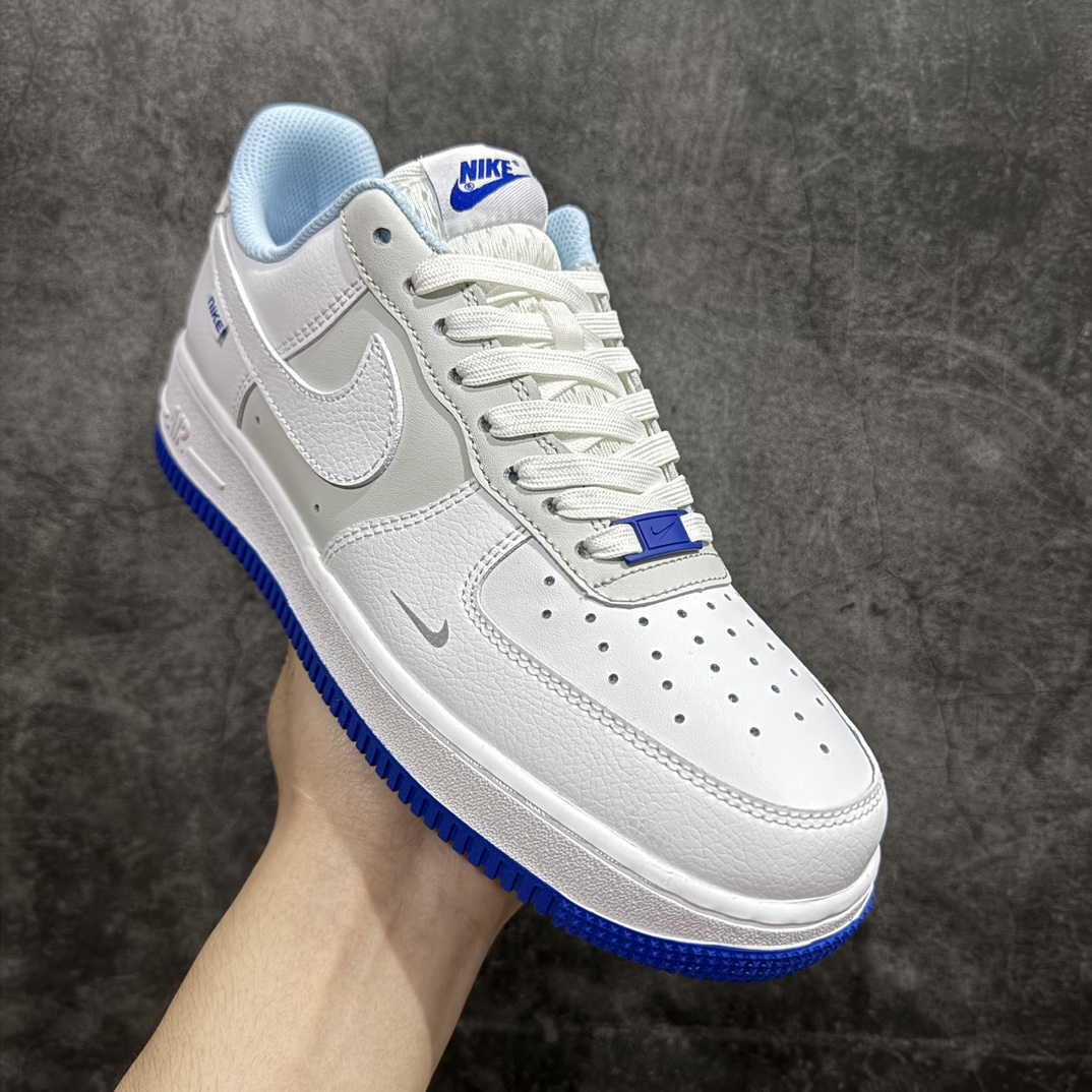 图片[3]-【公司级】Nike Air Force 1 Low 灰白蓝 空军一号低帮运动休闲板鞋 原楦头原纸板 打造纯正空军版型#专注外贸渠道 全掌内置蜂窝气垫 #原盒配件 原厂中底钢印、拉帮完美货号：FB1844-111 尺码：36 36.5 37.5 38 38.5 39 40 40.5 41 42 42.5 43 44 44.5 45 编码：CC230240-鞋库