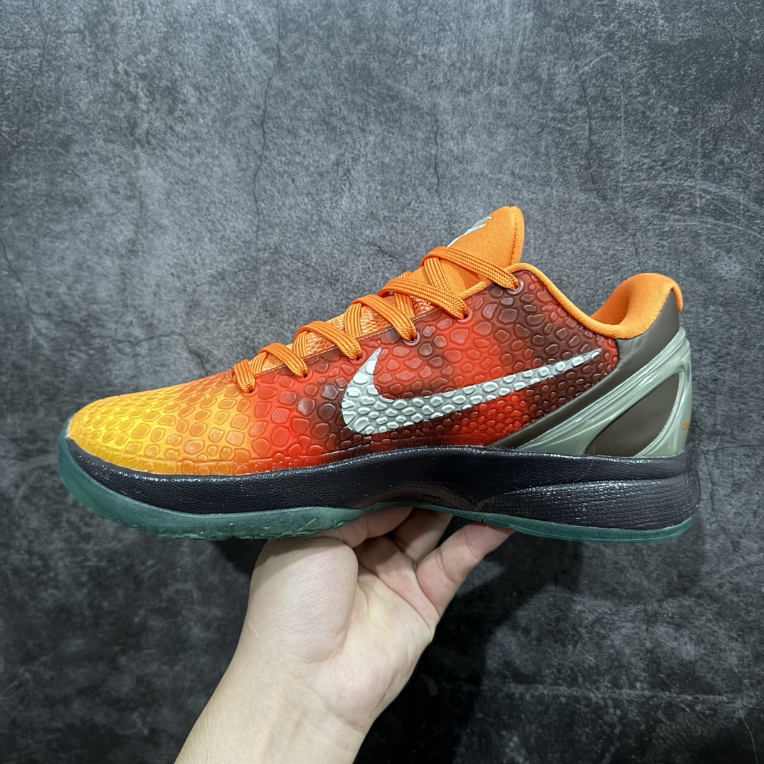 图片[2]-【MX版本】原装级NK Zoom Kobe 6 ASG Orange County Sunset 科比六代 日落黑橙 448693-800完美复刻公司货 前掌超大Zoom Turbo气垫 后掌EVA缓震 真正的原汁原味 还原ZP脚感 全身鞋材卡料色独家定制 唯一正确喷漆工艺Swoosh 正确凹凸蛇鳞工艺 正确鞋面渐变效果 内全置真动飞态线 独立原厂模具 最大尺码达到48.5码 首批不拼图大几率过验 亲测已过 支持各种高强度实战 无需担心 上脚价 补货周期极长 脚宽建议买大半码 科比系列前掌偏窄 不影响二次销售 支持七天无理由退换  尺码：39 40 40.5 41 42 42.5 43 44 44.5 45 45.5 46 47.5 48.5 49.6 50.5 编码：T310330-鞋库