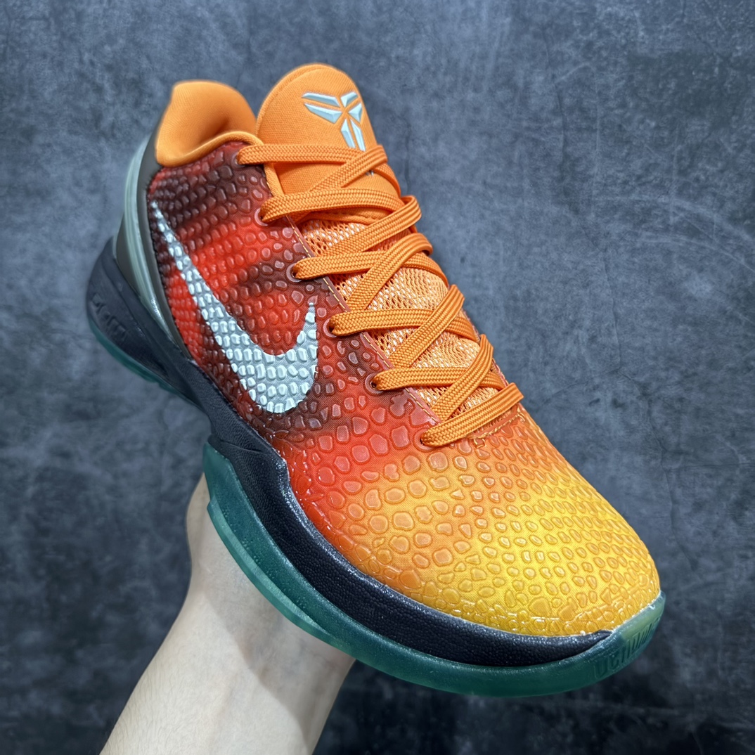 图片[3]-【MX版本】原装级NK Zoom Kobe 6 ASG Orange County Sunset 科比六代 日落黑橙 448693-800完美复刻公司货 前掌超大Zoom Turbo气垫 后掌EVA缓震 真正的原汁原味 还原ZP脚感 全身鞋材卡料色独家定制 唯一正确喷漆工艺Swoosh 正确凹凸蛇鳞工艺 正确鞋面渐变效果 内全置真动飞态线 独立原厂模具 最大尺码达到48.5码 首批不拼图大几率过验 亲测已过 支持各种高强度实战 无需担心 上脚价 补货周期极长 脚宽建议买大半码 科比系列前掌偏窄 不影响二次销售 支持七天无理由退换  尺码：39 40 40.5 41 42 42.5 43 44 44.5 45 45.5 46 47.5 48.5 49.6 50.5 编码：T310330-鞋库