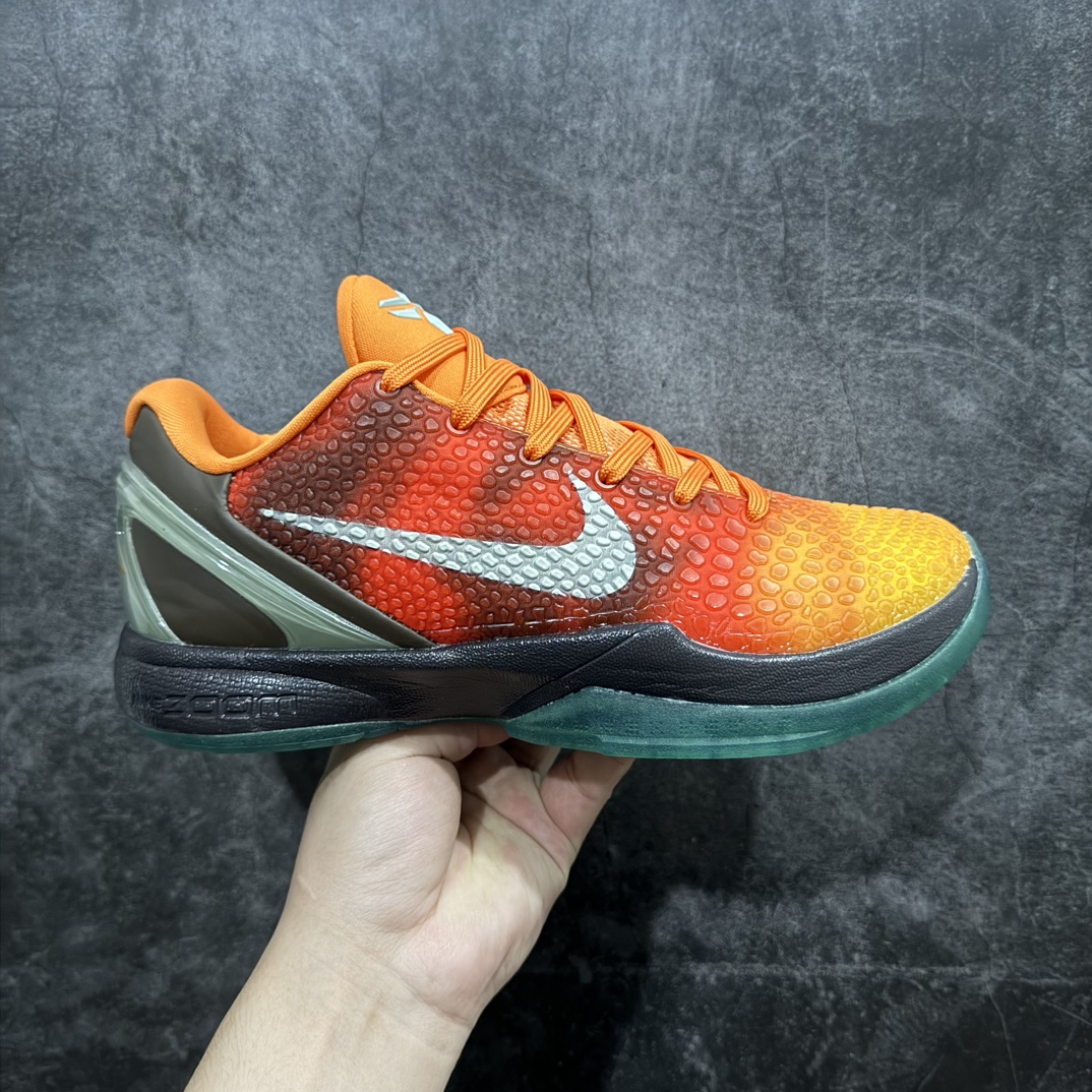 【MX版本】原装级NK Zoom Kobe 6 ASG Orange County Sunset 科比六代 日落黑橙 448693-800完美复刻公司货 前掌超大Zoom Turbo气垫 后掌EVA缓震 真正的原汁原味 还原ZP脚感 全身鞋材卡料色独家定制 唯一正确喷漆工艺Swoosh 正确凹凸蛇鳞工艺 正确鞋面渐变效果 内全置真动飞态线 独立原厂模具 最大尺码达到48.5码 首批不拼图大几率过验 亲测已过 支持各种高强度实战 无需担心 上脚价 补货周期极长 脚宽建议买大半码 科比系列前掌偏窄 不影响二次销售 支持七天无理由退换  尺码：39 40 40.5 41 42 42.5 43 44 44.5 45 45.5 46 47.5 48.5 49.6 50.5 编码：T310330-鞋库