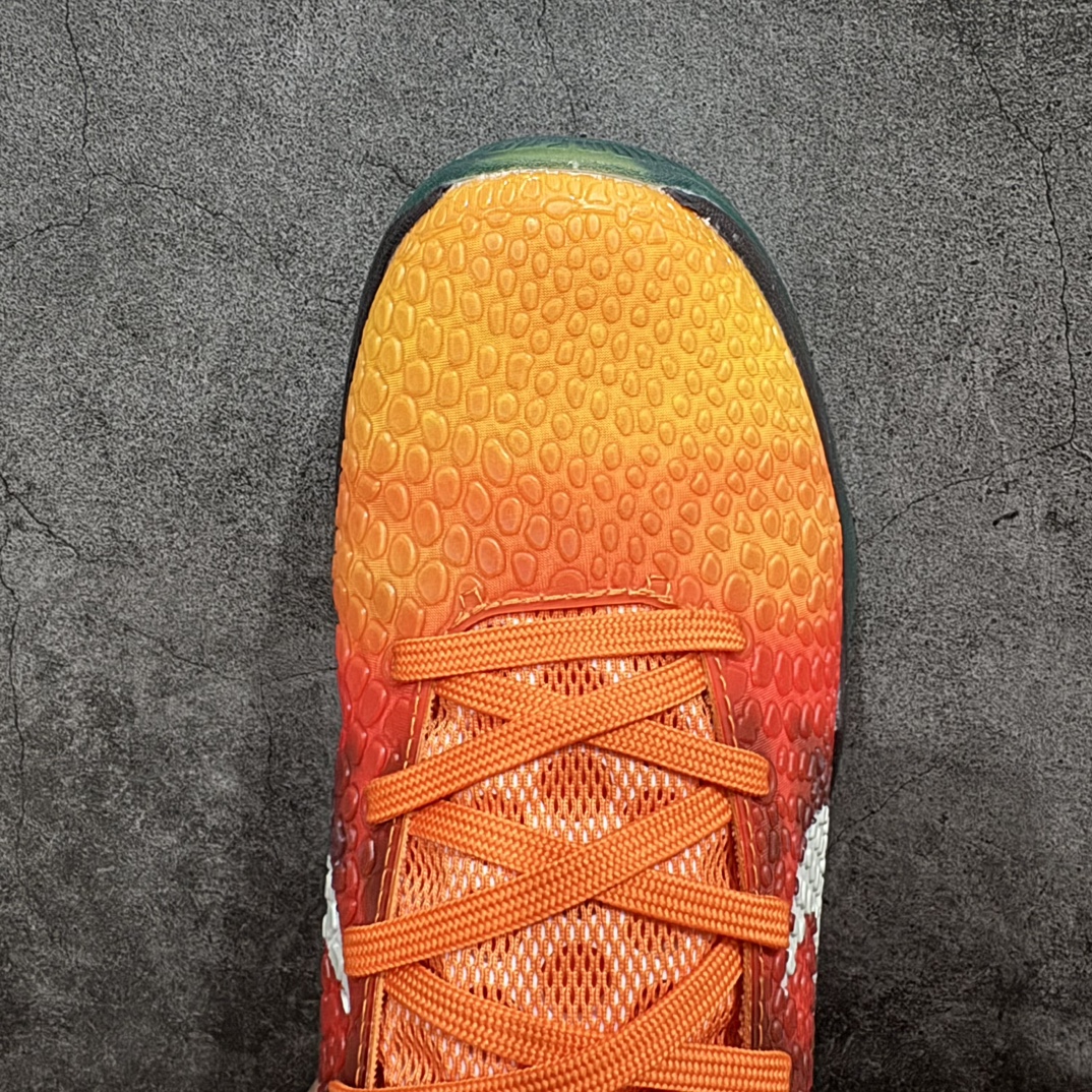 图片[5]-【MX版本】原装级NK Zoom Kobe 6 ASG Orange County Sunset 科比六代 日落黑橙 448693-800完美复刻公司货 前掌超大Zoom Turbo气垫 后掌EVA缓震 真正的原汁原味 还原ZP脚感 全身鞋材卡料色独家定制 唯一正确喷漆工艺Swoosh 正确凹凸蛇鳞工艺 正确鞋面渐变效果 内全置真动飞态线 独立原厂模具 最大尺码达到48.5码 首批不拼图大几率过验 亲测已过 支持各种高强度实战 无需担心 上脚价 补货周期极长 脚宽建议买大半码 科比系列前掌偏窄 不影响二次销售 支持七天无理由退换  尺码：39 40 40.5 41 42 42.5 43 44 44.5 45 45.5 46 47.5 48.5 49.6 50.5 编码：T310330-鞋库