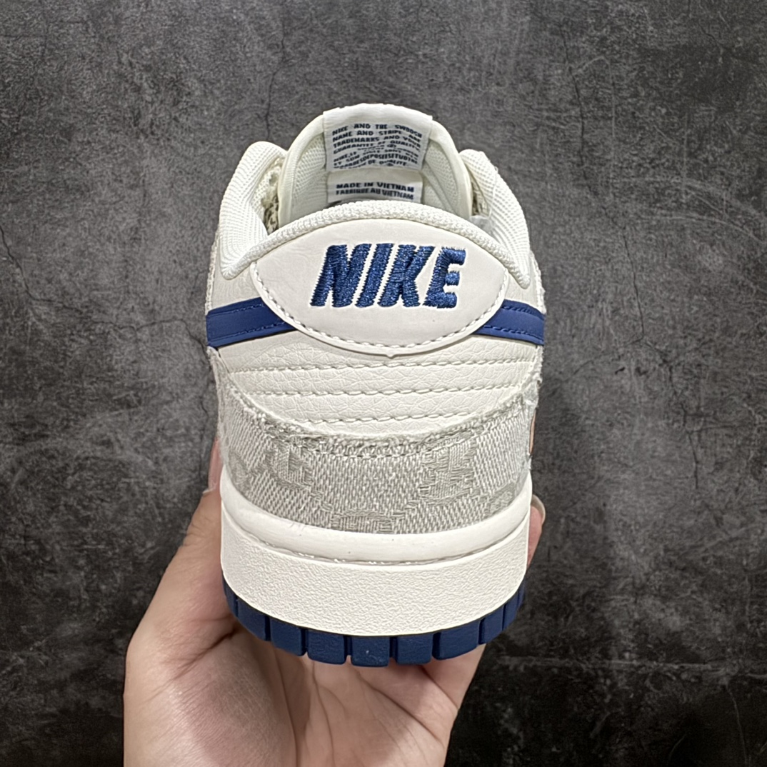 图片[4]-【定制版】Nk SB Dunk Low 古驰联名-烟灰蓝勾 周年高端定制 低帮休闲板鞋 XX2025-801rn#定制鞋盒 大厂纯原品质出货 超高清洁度 皮料切割干净无任何毛边 细节完美 r 尺码：36 36.5 37.5 38 38.5 39 40 40.5 41 42 42.5 43 44 44.5 45  编码：HXS320340-鞋库