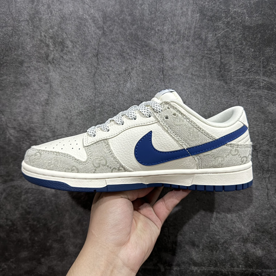 图片[2]-【定制版】Nk SB Dunk Low 古驰联名-烟灰蓝勾 周年高端定制 低帮休闲板鞋 XX2025-801rn#定制鞋盒 大厂纯原品质出货 超高清洁度 皮料切割干净无任何毛边 细节完美 r 尺码：36 36.5 37.5 38 38.5 39 40 40.5 41 42 42.5 43 44 44.5 45  编码：HXS320340-鞋库