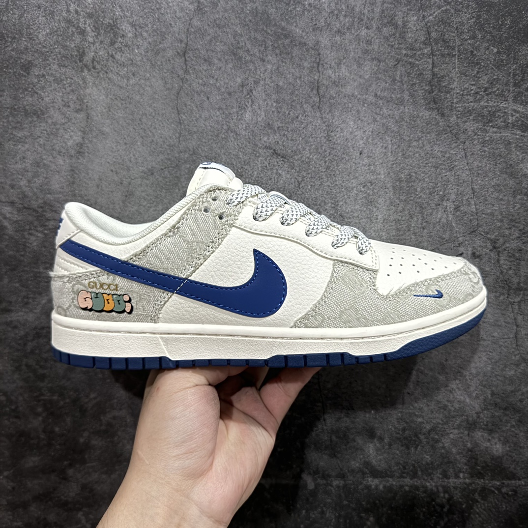 【定制版】Nk SB Dunk Low 古驰联名-烟灰蓝勾 周年高端定制 低帮休闲板鞋 XX2025-801rn#定制鞋盒 大厂纯原品质出货 超高清洁度 皮料切割干净无任何毛边 细节完美 r 尺码：36 36.5 37.5 38 38.5 39 40 40.5 41 42 42.5 43 44 44.5 45  编码：HXS320340-鞋库