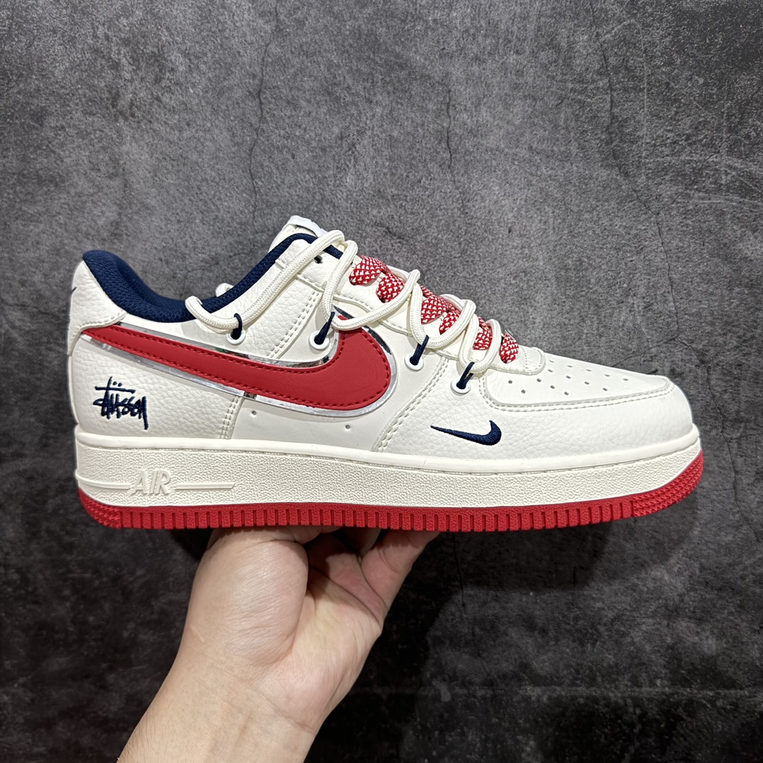 【公司级】Nk Air Force 1\’07 Low 斯图西联名-米白红抽绳 空军一号低帮休闲板鞋 SJ1198-300rn#原楦头原纸板 原装鞋盒 定制五金配件 内置全掌气垫 原厂鞋底 r 尺码：36 36.5 37.5 38 38.5 39 40 40.5 41 42 42.5 43 44 44.5 45 编码：HXS310320-鞋库