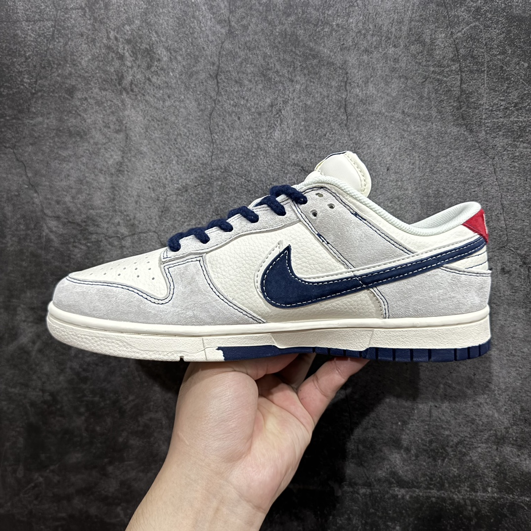 图片[2]-【定制版】Nk SB Dunk Low 北面联名-灰猪八藏蓝勾 周年高端定制 低帮休闲板鞋 SJ1089-012n#定制鞋盒 大厂纯原品质出货 超高清洁度 皮料切割干净无任何毛边 细节完美  尺码：36 36.5 37.5 38 38.5 39 40 40.5 41 42 42.5 43 44 44.5 45 编码：FS240260-鞋库