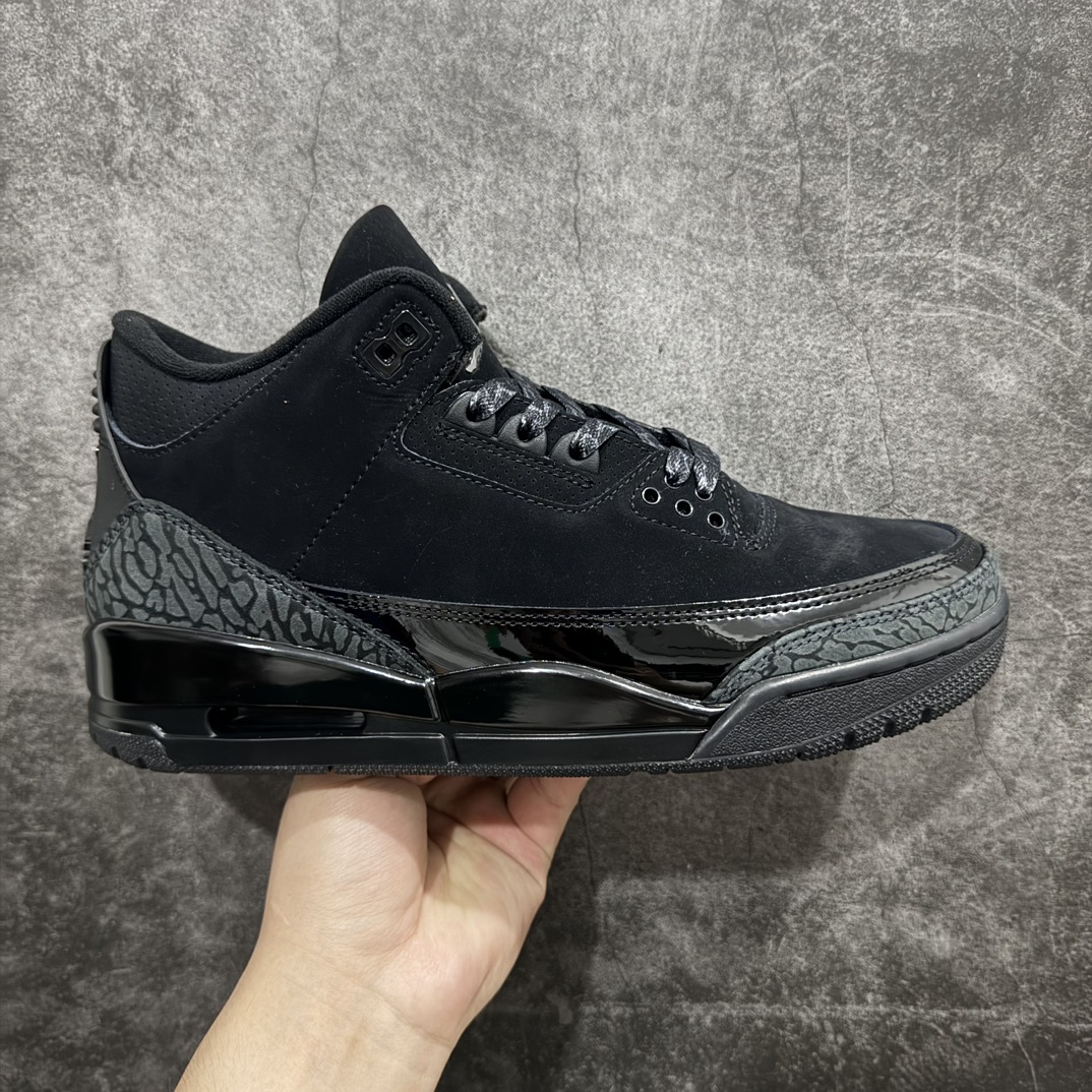 【OG纯原】Jordan Air Jordan 3 Retro Black Cat 舒适百搭 中帮 复古篮球鞋 男款 黑猫 货号CT8532-001n知名纯原大厂出品n原纸板楦头开发 进口头层皮料完美鞋型匹配公司货 正确鞋舌立体高频最新原厂底模 大底卡色咬花完美 鞋柜必备鞋款 终端现货供应  尺码40-47.5 编码：O470490n 货号 ：CT8532-001 编码：40-鞋库