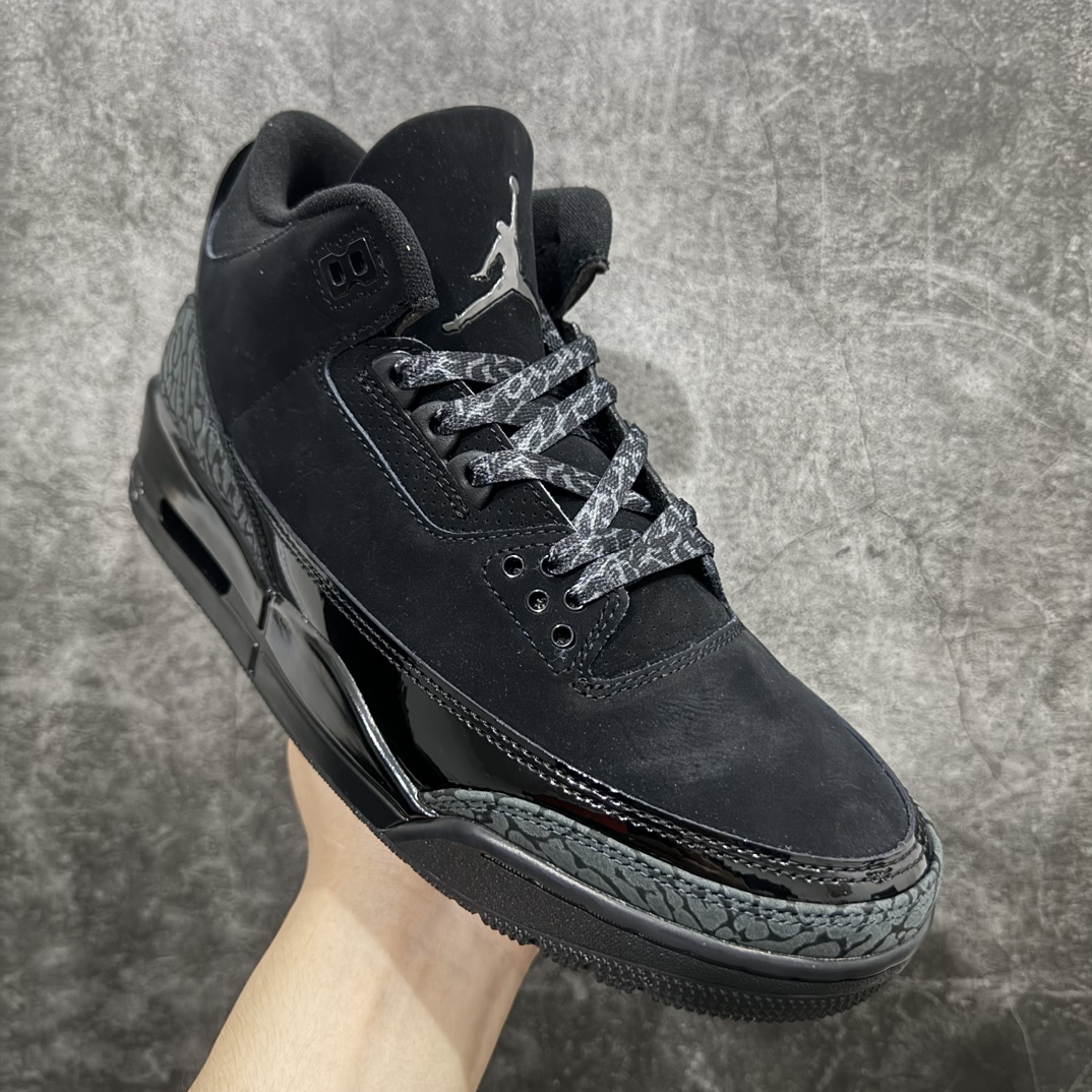 图片[3]-【OG纯原】Jordan Air Jordan 3 Retro Black Cat 舒适百搭 中帮 复古篮球鞋 男款 黑猫 货号CT8532-001n知名纯原大厂出品n原纸板楦头开发 进口头层皮料完美鞋型匹配公司货 正确鞋舌立体高频最新原厂底模 大底卡色咬花完美 鞋柜必备鞋款 终端现货供应  尺码40-47.5 编码：O470490n 货号 ：CT8532-001 编码：40-鞋库