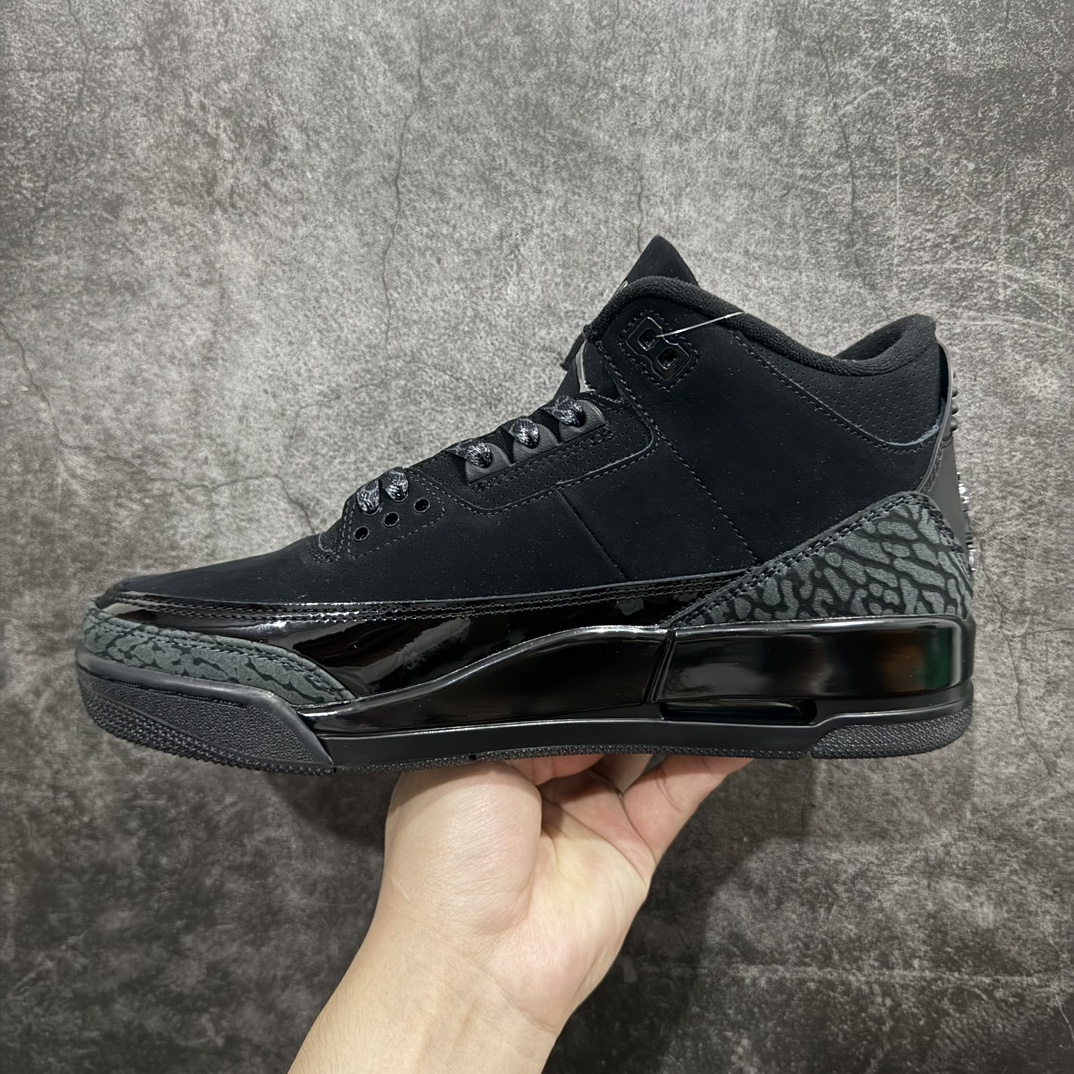 图片[2]-【OG纯原】Jordan Air Jordan 3 Retro Black Cat 舒适百搭 中帮 复古篮球鞋 男款 黑猫 货号CT8532-001n知名纯原大厂出品n原纸板楦头开发 进口头层皮料完美鞋型匹配公司货 正确鞋舌立体高频最新原厂底模 大底卡色咬花完美 鞋柜必备鞋款 终端现货供应  尺码40-47.5 编码：O470490n 货号 ：CT8532-001 编码：40-鞋库