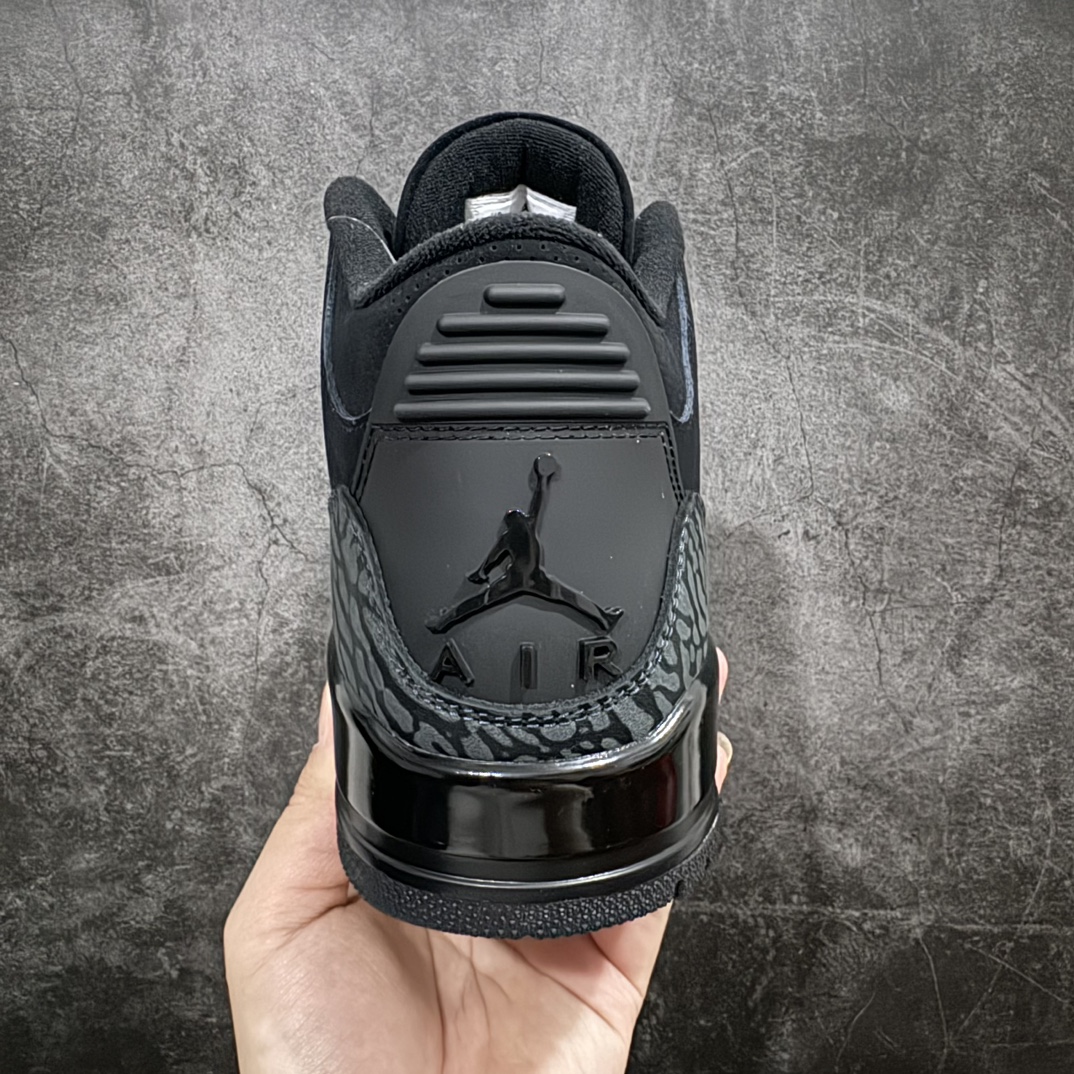 图片[4]-【OG纯原】Jordan Air Jordan 3 Retro Black Cat 舒适百搭 中帮 复古篮球鞋 男款 黑猫 货号CT8532-001n知名纯原大厂出品n原纸板楦头开发 进口头层皮料完美鞋型匹配公司货 正确鞋舌立体高频最新原厂底模 大底卡色咬花完美 鞋柜必备鞋款 终端现货供应  尺码40-47.5 编码：O470490n 货号 ：CT8532-001 编码：40-鞋库