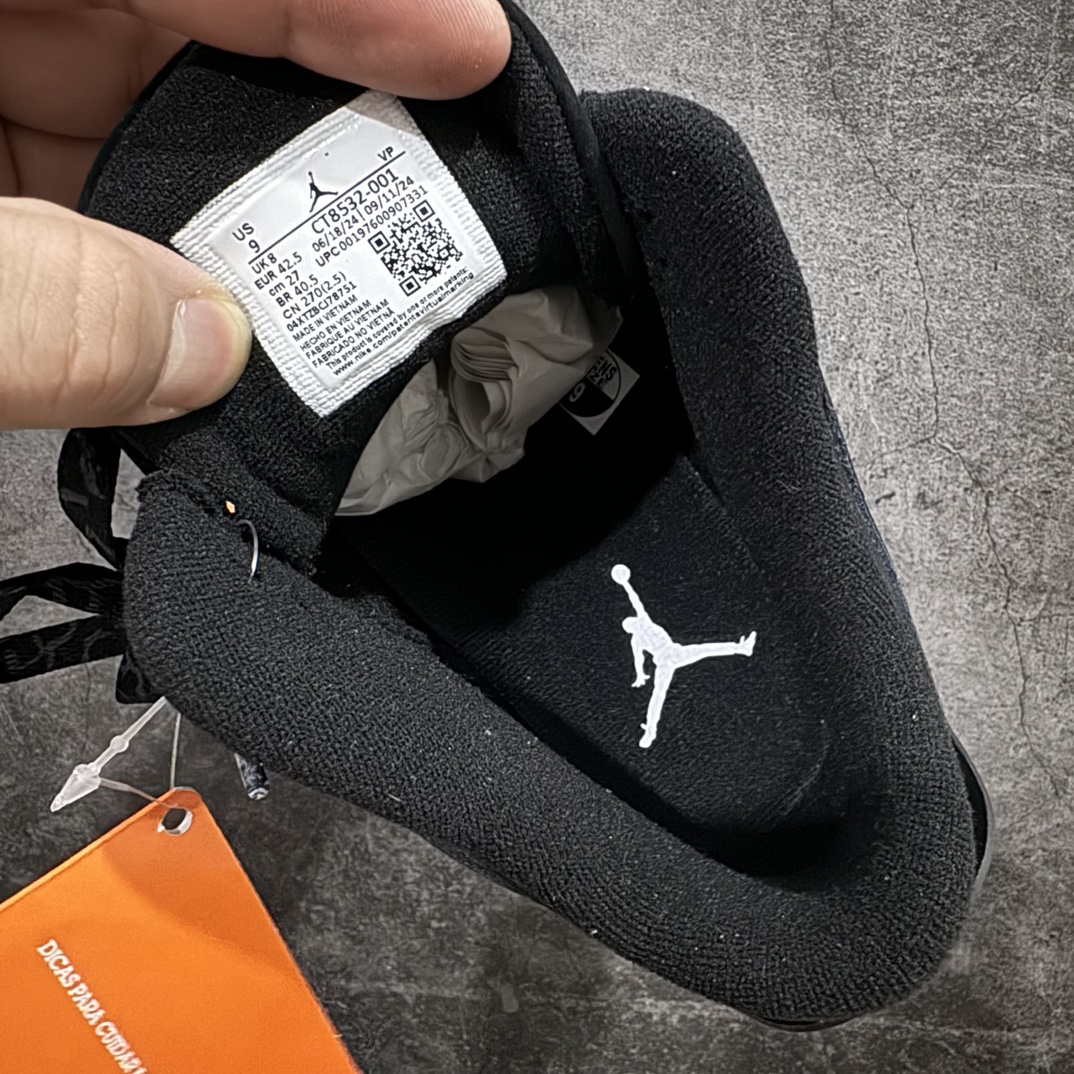 图片[8]-【OG纯原】Jordan Air Jordan 3 Retro Black Cat 舒适百搭 中帮 复古篮球鞋 男款 黑猫 货号CT8532-001n知名纯原大厂出品n原纸板楦头开发 进口头层皮料完美鞋型匹配公司货 正确鞋舌立体高频最新原厂底模 大底卡色咬花完美 鞋柜必备鞋款 终端现货供应  尺码40-47.5 编码：O470490n 货号 ：CT8532-001 编码：40-鞋库