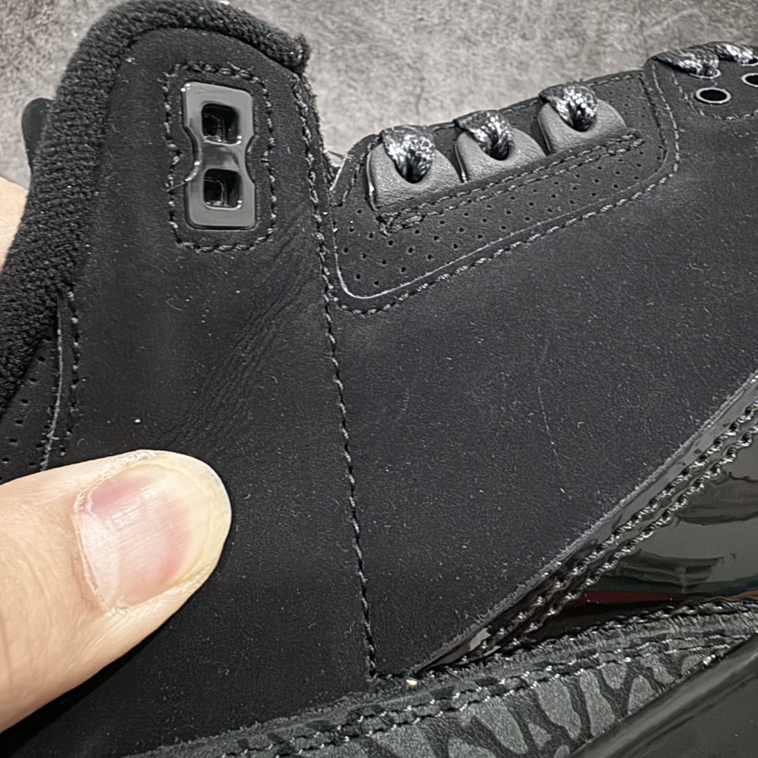 图片[4]-【OG纯原】Jordan Air Jordan 3 Retro Black Cat 舒适百搭 中帮 复古篮球鞋 男款 黑猫 货号CT8532-001n知名纯原大厂出品n原纸板楦头开发 进口头层皮料完美鞋型匹配公司货 正确鞋舌立体高频最新原厂底模 大底卡色咬花完美 鞋柜必备鞋款 终端现货供应  尺码40-47.5 编码：O470490n 货号 ：CT8532-001 编码：40-鞋库