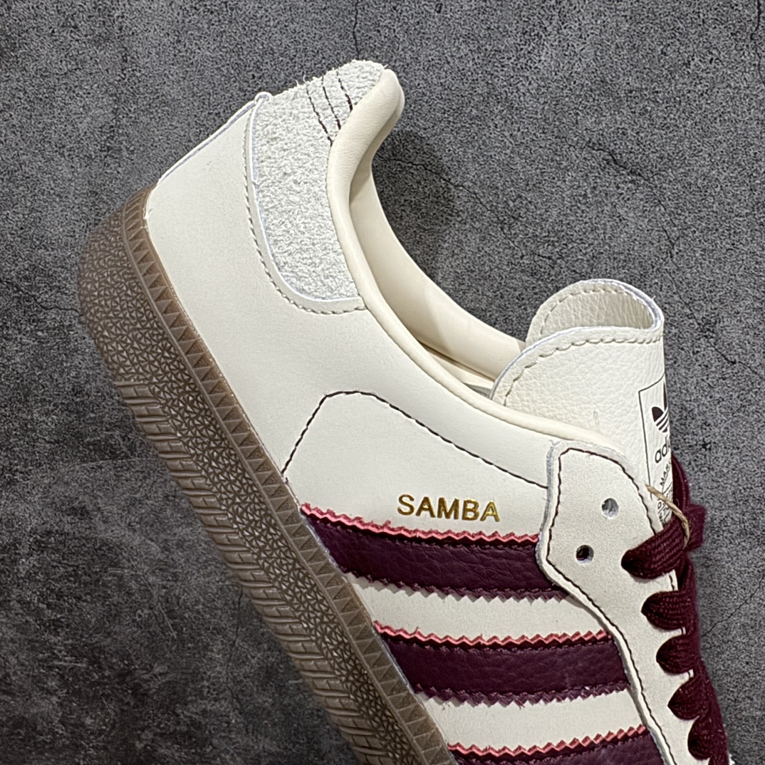 图片[7]-【神版】Adidas Originals Samba OG\”Wonder White Maroon\”桑巴舞系列绅士德训足球风百搭低帮休闲运动板鞋“奶黄浅灰酒红生胶底”IJ1987n升级原楦原纸版数据开发n采用软质粒面牛剖革组合长绒翻毛皮饰片鞋面材质n内嵌缓震透气吸汗鞋垫 外置耐磨橡胶大底❗️ 尺码：35⅔ 36 36⅔ 37⅓ 38 38⅔ 39⅓ 40 40⅔ 41⅓ 42 42⅔ 43⅓ 44 编码：DZ210240-鞋库