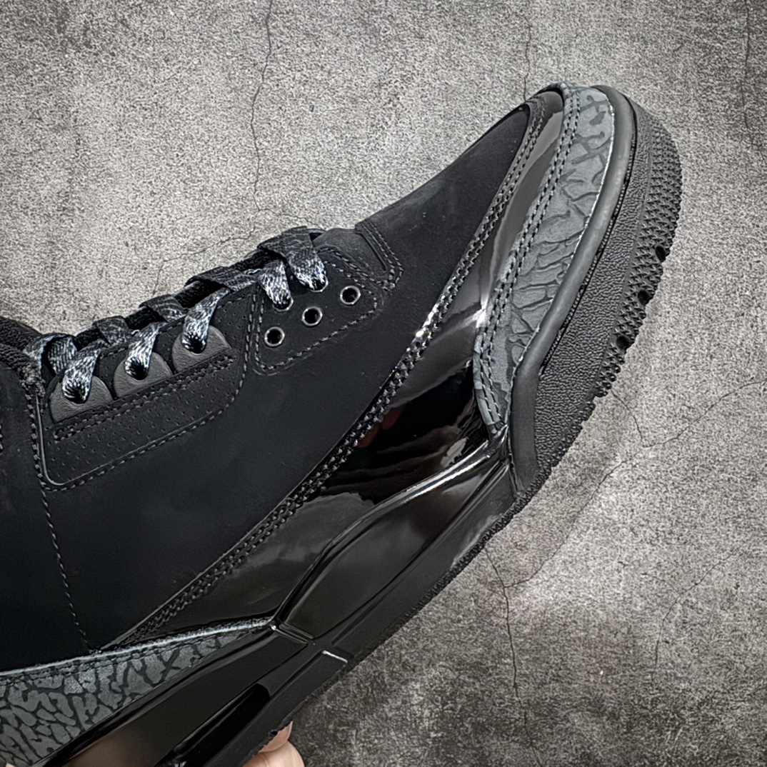 图片[6]-【GX纯原/美版绿x】Jordan Air Jordan 3 Retro Black Cat 舒适百搭 中帮 复古篮球鞋 男款 黑猫 货号CT8532-001n知名纯原大厂出品n原纸板楦头开发 进口头层皮料完美鞋型匹配公司货 正确鞋舌立体高频最新原厂底模 大底卡色咬花完美 鞋柜必备鞋款 终端现货供应  尺码40-48.5 编码：SL490520-鞋库