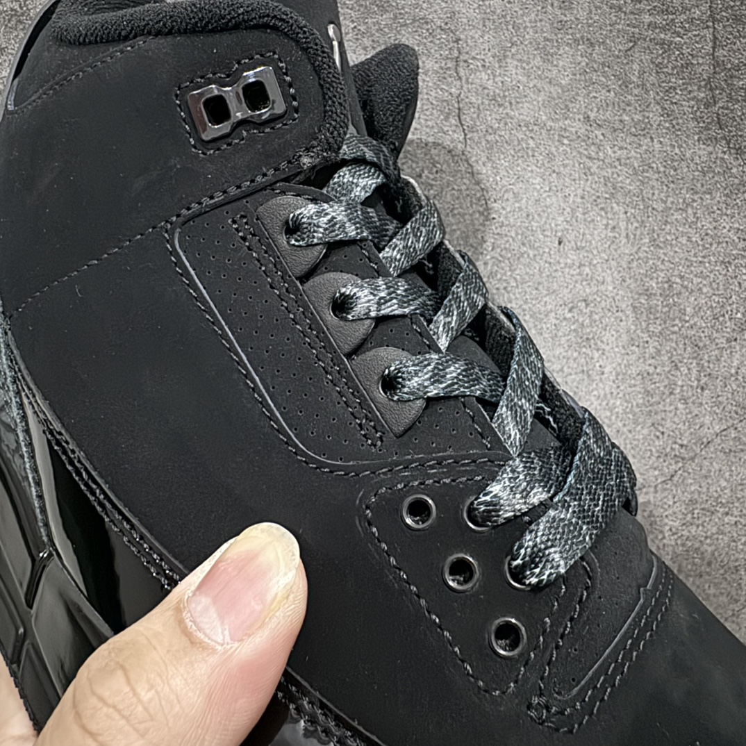 图片[5]-【GX纯原/美版绿x】Jordan Air Jordan 3 Retro Black Cat 舒适百搭 中帮 复古篮球鞋 男款 黑猫 货号CT8532-001n知名纯原大厂出品n原纸板楦头开发 进口头层皮料完美鞋型匹配公司货 正确鞋舌立体高频最新原厂底模 大底卡色咬花完美 鞋柜必备鞋款 终端现货供应  尺码40-48.5 编码：SL490520-鞋库