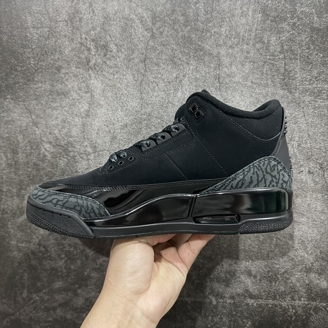 图片[2]-【GX纯原/美版绿x】Jordan Air Jordan 3 Retro Black Cat 舒适百搭 中帮 复古篮球鞋 男款 黑猫 货号CT8532-001n知名纯原大厂出品n原纸板楦头开发 进口头层皮料完美鞋型匹配公司货 正确鞋舌立体高频最新原厂底模 大底卡色咬花完美 鞋柜必备鞋款 终端现货供应  尺码40-48.5 编码：SL490520-鞋库