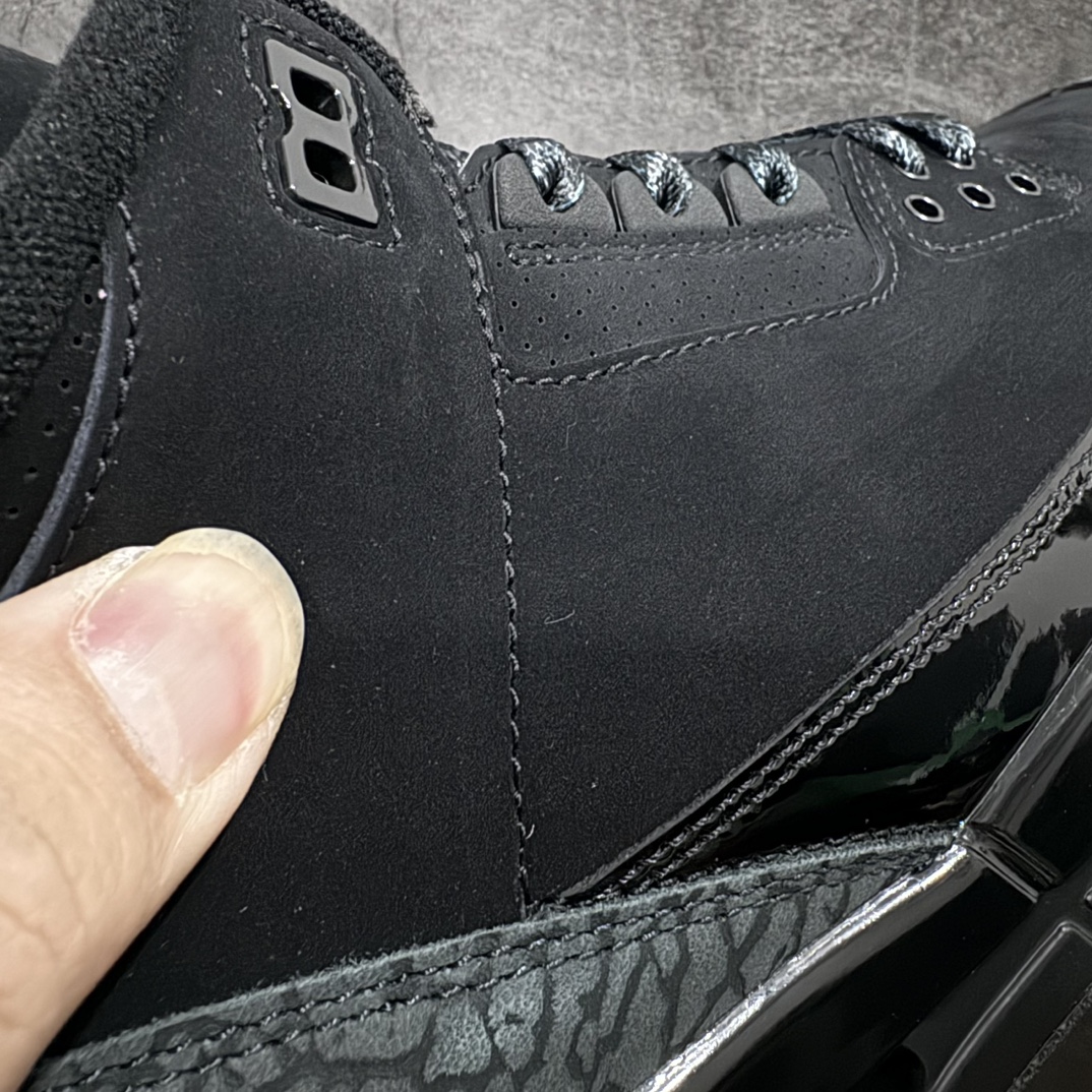 图片[4]-【GX纯原/美版绿x】Jordan Air Jordan 3 Retro Black Cat 舒适百搭 中帮 复古篮球鞋 男款 黑猫 货号CT8532-001n知名纯原大厂出品n原纸板楦头开发 进口头层皮料完美鞋型匹配公司货 正确鞋舌立体高频最新原厂底模 大底卡色咬花完美 鞋柜必备鞋款 终端现货供应  尺码40-48.5 编码：SL490520-鞋库