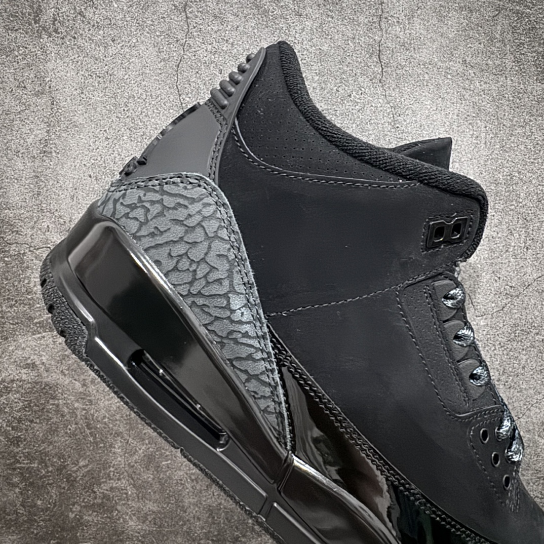 图片[7]-【GX纯原/美版绿x】Jordan Air Jordan 3 Retro Black Cat 舒适百搭 中帮 复古篮球鞋 男款 黑猫 货号CT8532-001n知名纯原大厂出品n原纸板楦头开发 进口头层皮料完美鞋型匹配公司货 正确鞋舌立体高频最新原厂底模 大底卡色咬花完美 鞋柜必备鞋款 终端现货供应  尺码40-48.5 编码：SL490520-鞋库