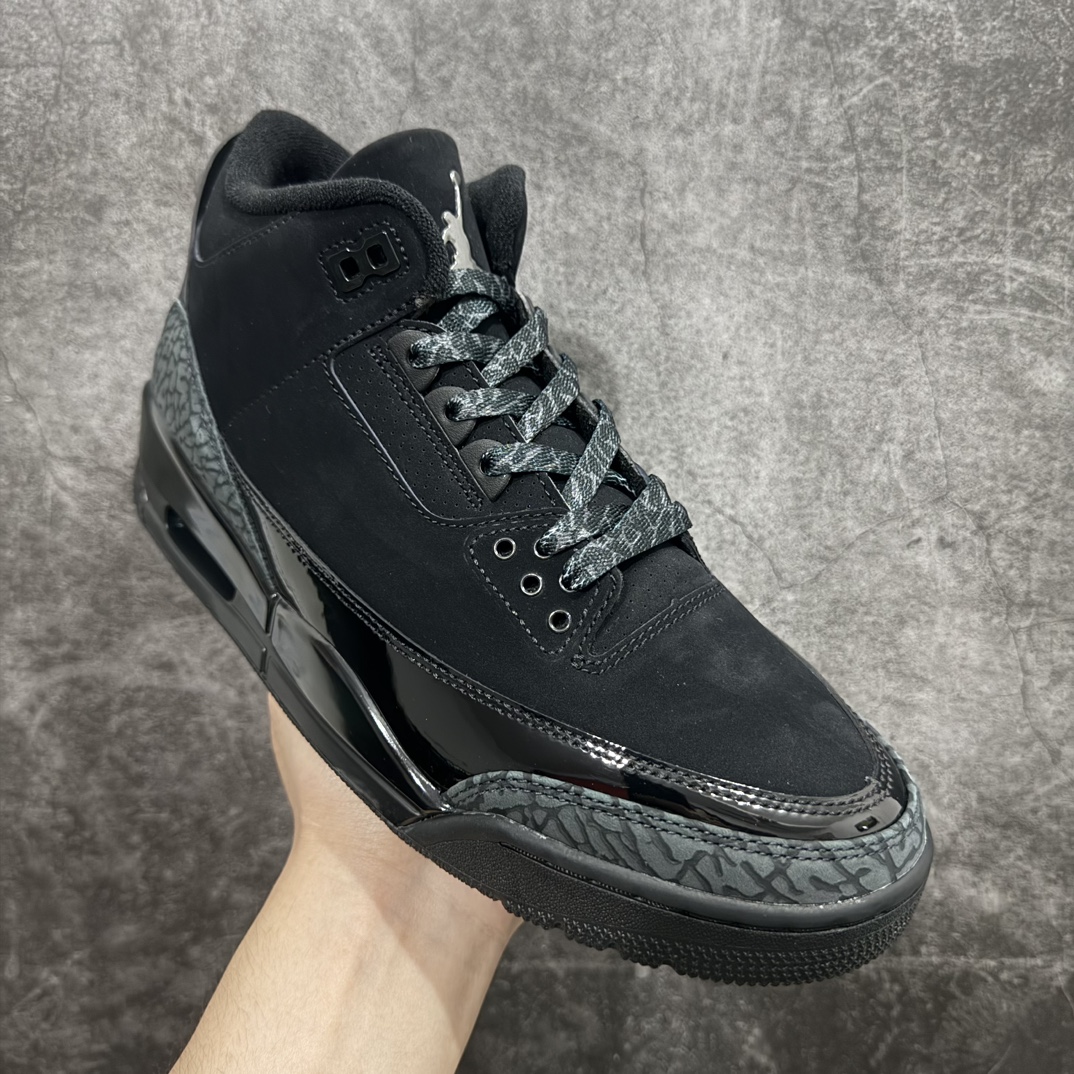 图片[3]-【GX纯原/美版绿x】Jordan Air Jordan 3 Retro Black Cat 舒适百搭 中帮 复古篮球鞋 男款 黑猫 货号CT8532-001n知名纯原大厂出品n原纸板楦头开发 进口头层皮料完美鞋型匹配公司货 正确鞋舌立体高频最新原厂底模 大底卡色咬花完美 鞋柜必备鞋款 终端现货供应  尺码40-48.5 编码：SL490520-鞋库