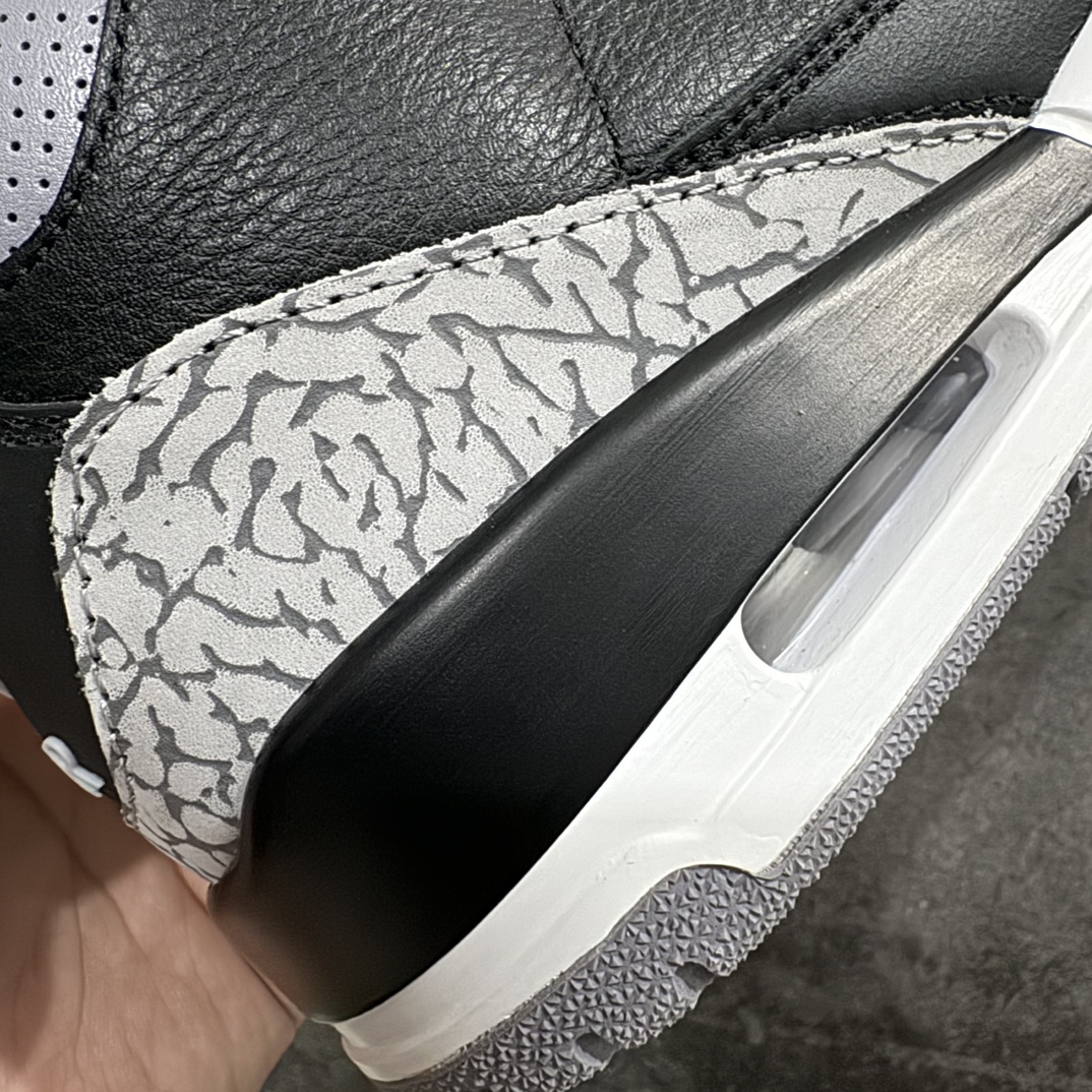 图片[3]-【原厂版】Air Jordan 3 OG “Black Cement” 2024版aj3黑水泥出货  货号：DN3707-010nn原厂皮料 原装细纹磨砂爆裂纹n原楦原纸板开发 确保原汁原味原厂皮料质感色泽绝无偏差完美中底拉帮 原厂中底钢印 原档案大底 如假白送 大底纹路气垫通透度PU的回弹性均百分百还原原厂电绣鞋舌飞人刺绣针数立体讲究精细欢迎对比正品原鞋  尺码：40-47.5 编码：X10380420-鞋库