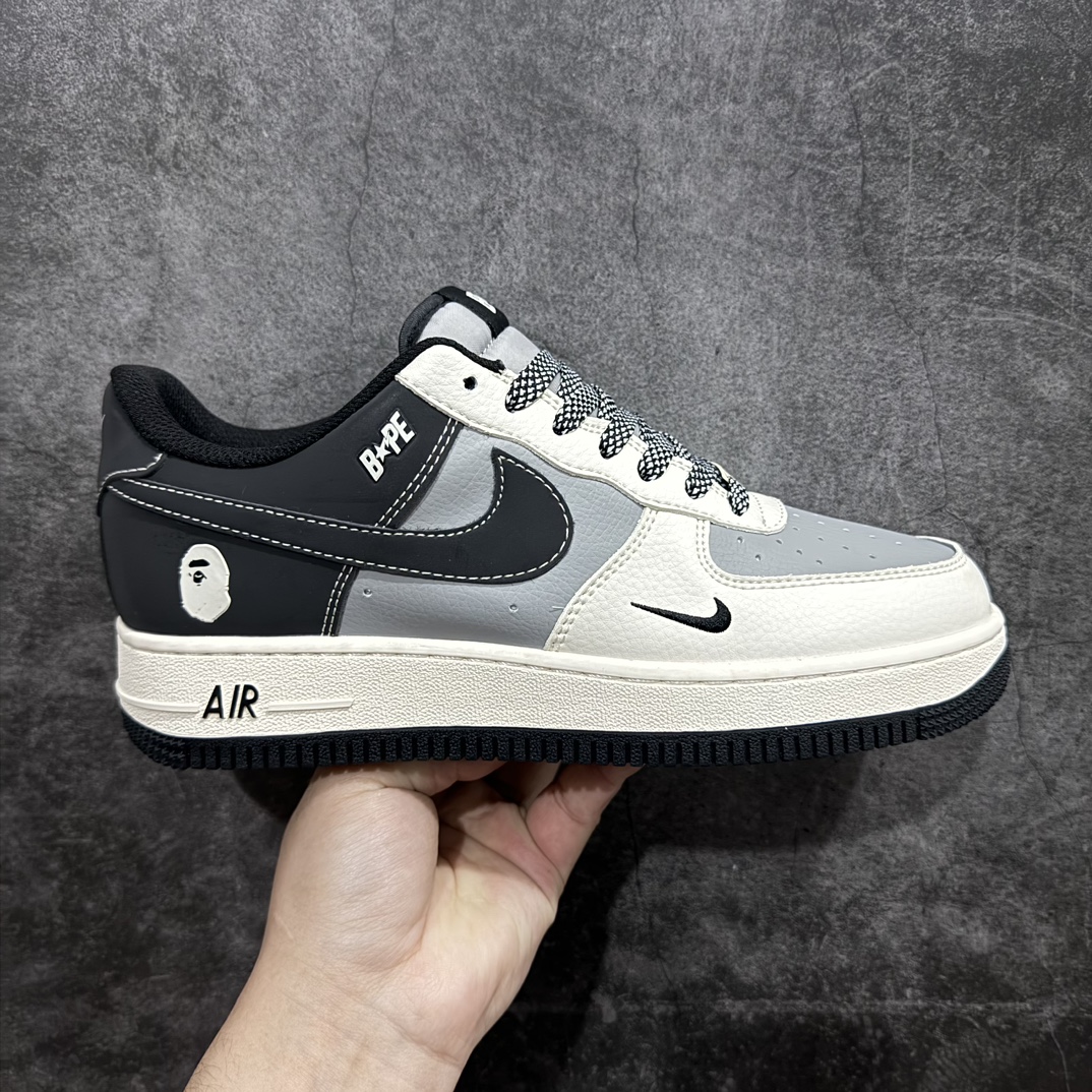 【公司级】Nk Air Force 1\’07 Low Bape联名-米灰黑 空军一号低帮休闲板鞋 BB6566-209rn#原楦头原纸板 原装鞋盒 定制五金配件 内置全掌气垫 原厂鞋底 r 尺码：36 36.5 37.5 38 38.5 39 40 40.5 41 42 42.5 43 44 44.5 45  编码：LF310320-鞋库