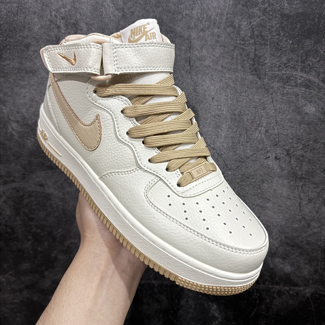 图片[4]-【公司级】Nk Air Force 1 Mid 米卡其配色 空军一号中邦休闲板鞋 PA0920-808n#定制皮料 原楦原纸板 纯正空军版型 高清洁度 内置全掌气垫 （附送马克笔 可自行涂鸦） 尺码：36 36.5 37.5 38 38.5 39 40 40.5 41 42 42.5 43 44 44.5 45  编码：LF310320-鞋库