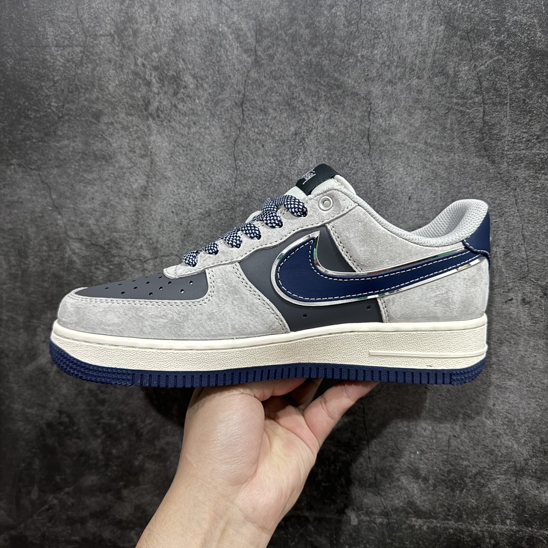 图片[2]-【定制版】Nk Air Force 1\’07 Low 斯图西联名-灰猪八蓝底 空军一号低帮休闲板鞋 SJ6698-005rn原楦头原纸板 原装鞋盒 定制五金配件 内置全掌气垫 原厂鞋底r 尺码：36 36.5 37.5 38 38.5 39 40 40.5 41 42 42.5 43 44 44.5 45  编码：HXS310320-鞋库