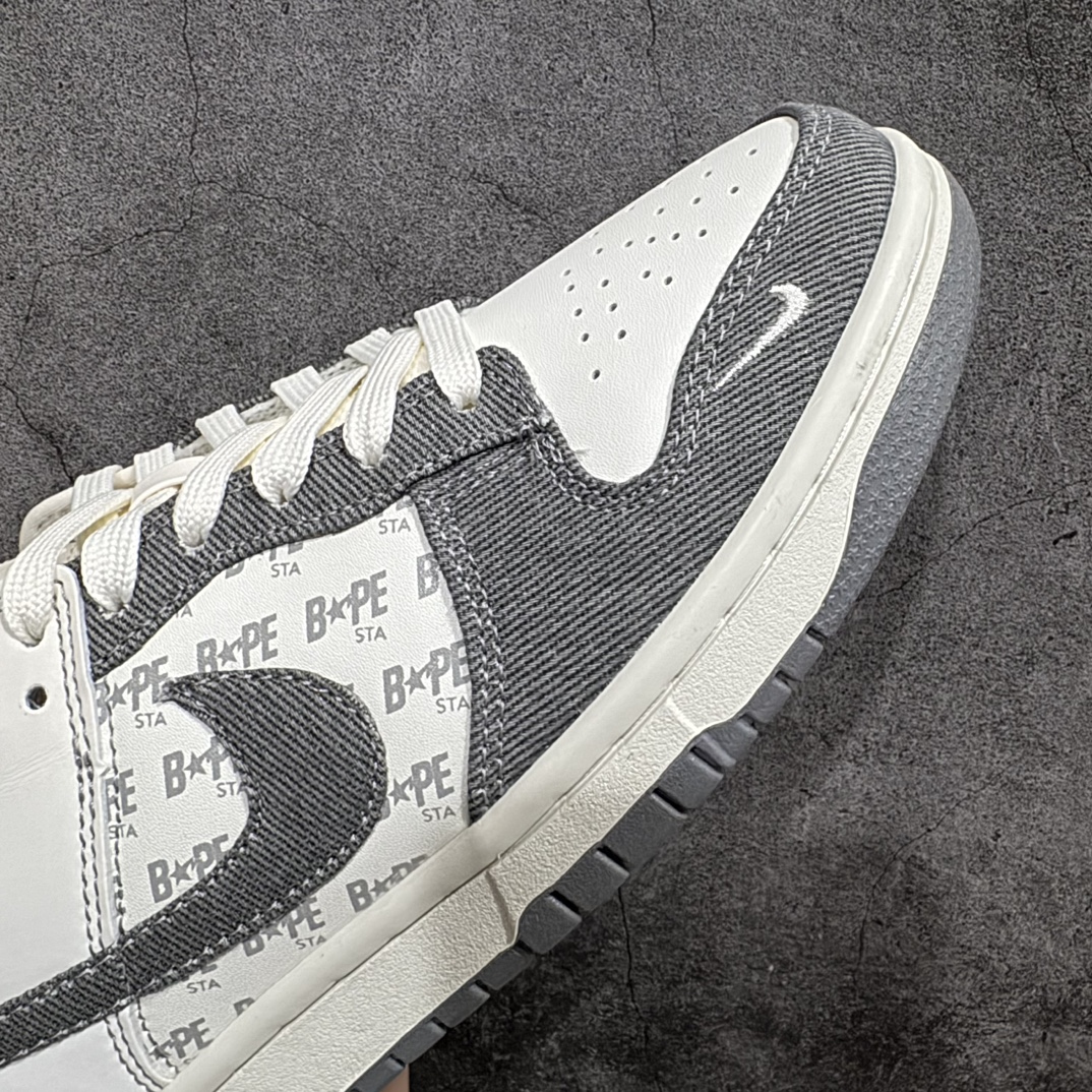 【定制版】Nk SB Dunk Low Bape猿人头联名-满天星灰白周年高端定制 低帮休闲板鞋 QF1568-145