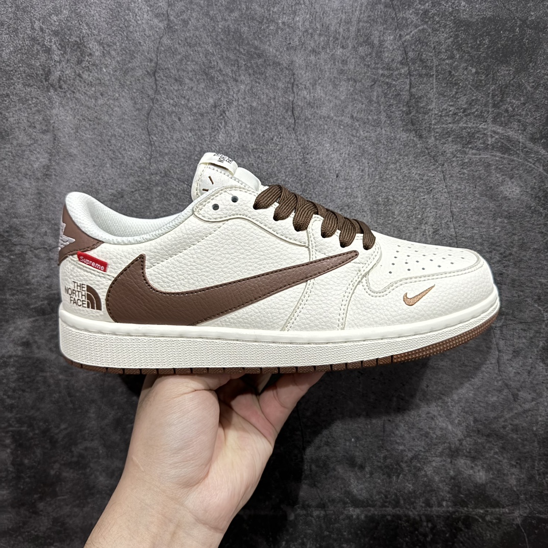 【定制版】Travis Scott x Nike Air Jordan 1 Low x The North Face x SupremenAir Jordan 1 Low 反转米棕小钩满天星倒钩 纯原版本n全鞋采用原装头层皮，用料扎实 精雕细琢n鞋型极致还原 飞翼3D打印改良 深度立体四线中底拉帮皮料选材 钢印 背胶一应俱全 全新批次 原装原模大底全鞋原厂定制皮料，手感细腻正确折边工艺 完美细节诠释 官方货号：DIY1688 005 Size：36 36.5 37.5 38 38.5 39 40 40.5 41 42 42.5 43 44 44.5 45 编码：HXS320340-莆田鞋批发中心