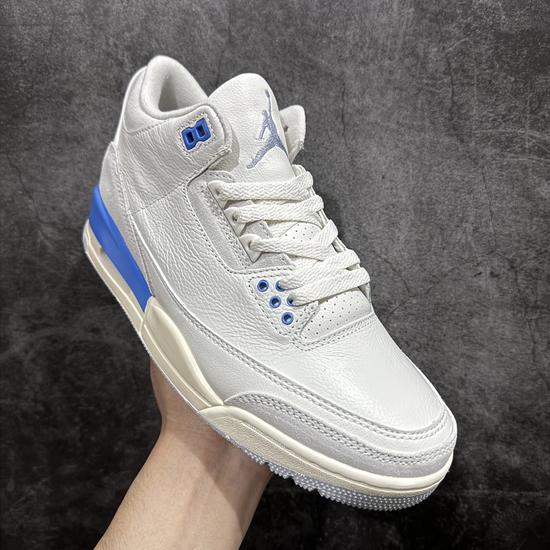 图片[3]-【纯原F版】Air Jordan AJ3 Retro 白蓝n原纸板楦头开发 进口头层皮料 完美鞋型匹配公司货 正确鞋舌立体高频 最新原厂底模 大底卡色咬花完美 鞋柜必备鞋款 终端现货供应货号 ：CT8532-101 尺码：36-47.5 编码：SLM3360-莆田鞋批发中心