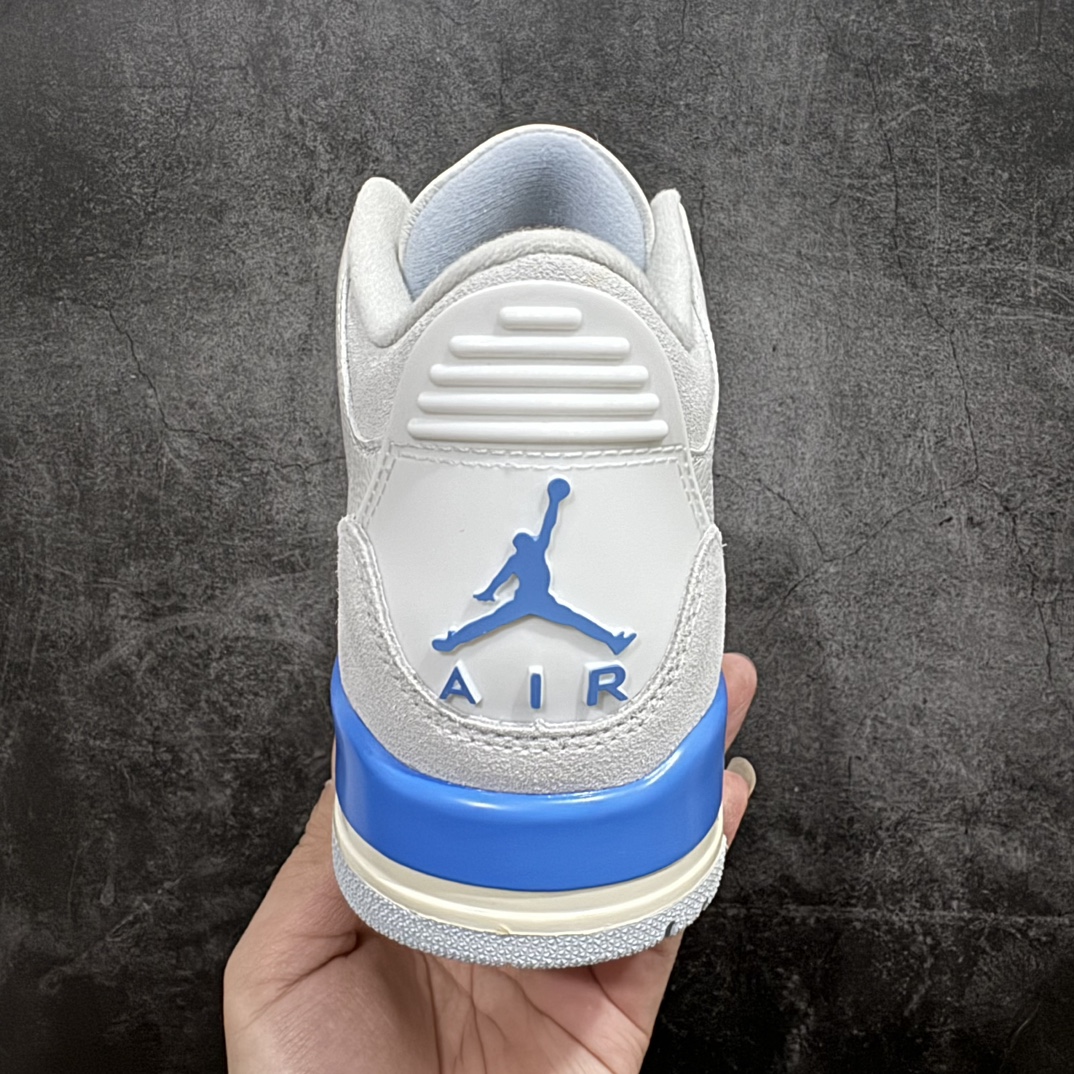 图片[4]-【纯原F版】Air Jordan AJ3 Retro 白蓝n原纸板楦头开发 进口头层皮料 完美鞋型匹配公司货 正确鞋舌立体高频 最新原厂底模 大底卡色咬花完美 鞋柜必备鞋款 终端现货供应货号 ：CT8532-101 尺码：36-47.5 编码：SLM3360-莆田鞋批发中心