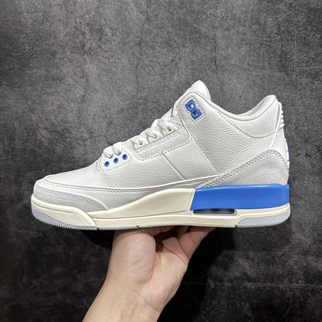 图片[2]-【纯原F版】Air Jordan AJ3 Retro 白蓝n原纸板楦头开发 进口头层皮料 完美鞋型匹配公司货 正确鞋舌立体高频 最新原厂底模 大底卡色咬花完美 鞋柜必备鞋款 终端现货供应货号 ：CT8532-101 尺码：36-47.5 编码：SLM3360-莆田鞋批发中心