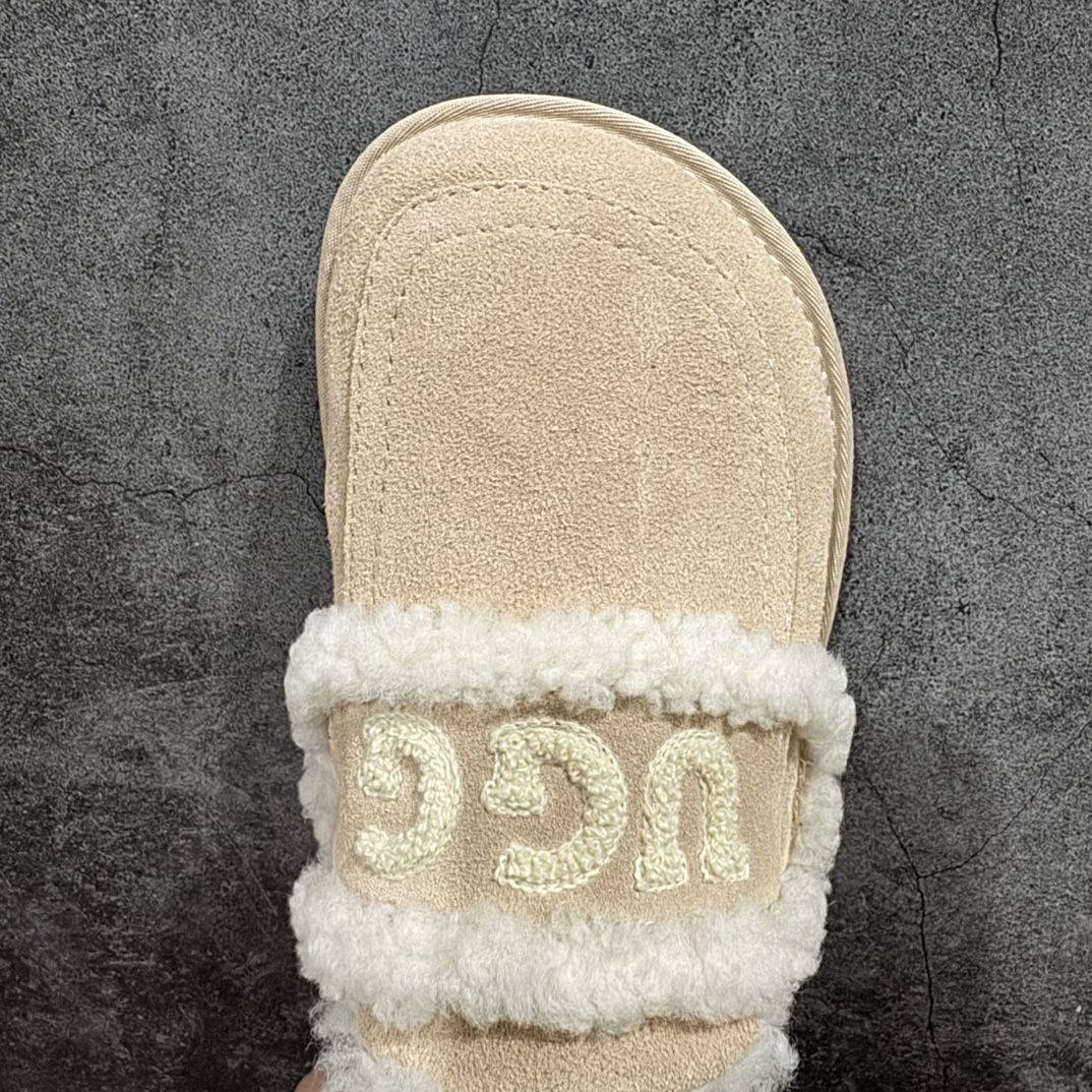 图片[5]-【广东纯原版本】UGG W Classic Coquette Clog Slipper  II 科凯特2.0系列时尚居家穆勒风包头舒适保暖露跟半拖鞋 货号:OB938全包n广东原产 升级原楦原纸版开发版型n采用TPU模压定型翻毛皮鞋面材质n内嵌人造卷曲羊毛毛绒里衬和鞋垫,保暖锁热n选用17毫米UGGPURE™ 植入式羊毛里衬与可拆卸的UGGPURE™ 植入式羊毛鞋垫 Treadlite轻翼科技外底-优质的防滑,耐磨性,和良好的弹性❗️ 尺码：35-40n产品描述：休闲系列作为本季主力系列，轻盈耐磨的橡胶大底，让穿着的舒适性提升 品名：Classic Coquette Clog Slipper  II 科凯特2.0系列鞋面：翻毛皮革/织物 编码：TL320340-莆田鞋批发中心