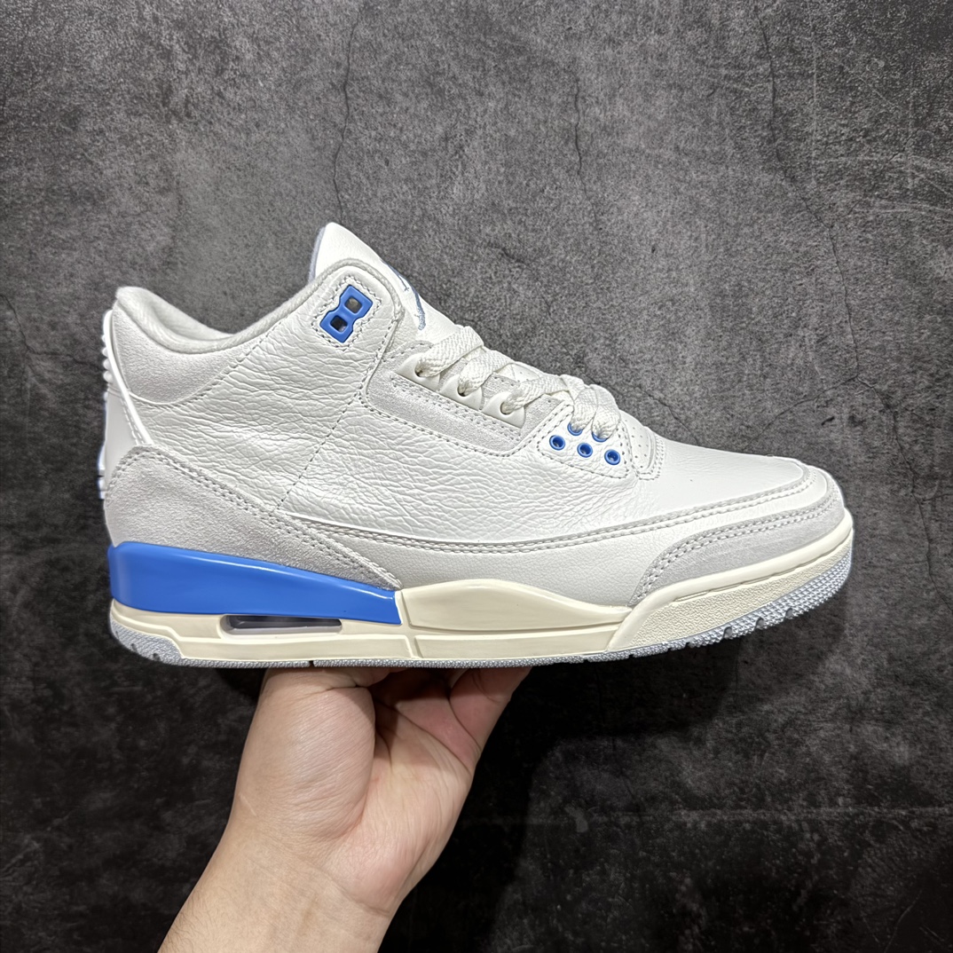 【纯原F版】Air Jordan AJ3 Retro 白蓝n原纸板楦头开发 进口头层皮料 完美鞋型匹配公司货 正确鞋舌立体高频 最新原厂底模 大底卡色咬花完美 鞋柜必备鞋款 终端现货供应货号 ：CT8532-101 尺码：36-47.5 编码：SLM3360-莆田鞋批发中心